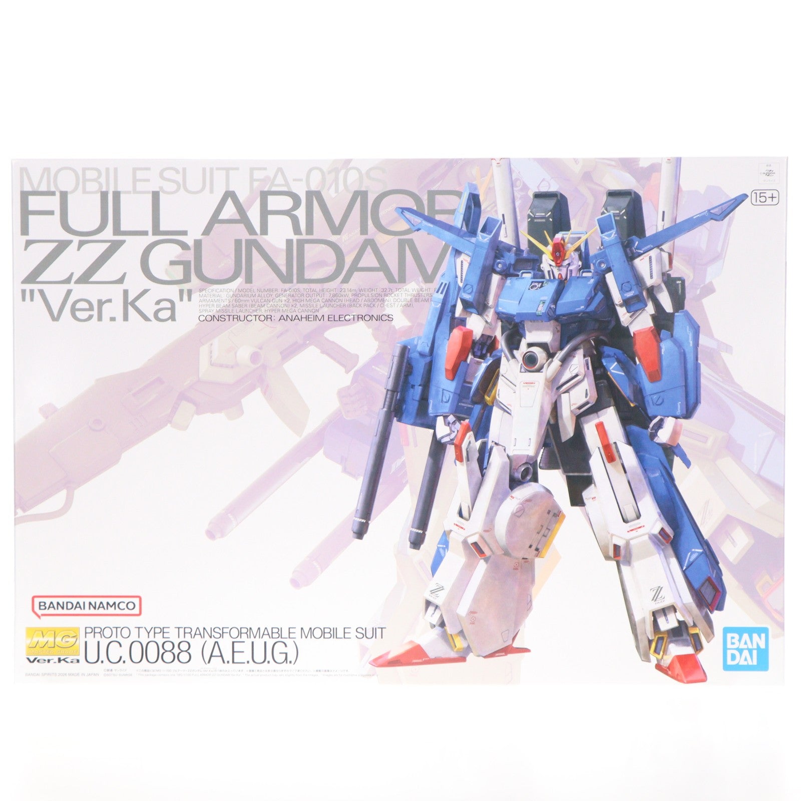 【中古即納】[PTM] (再販) MG 1/100 フルアーマーZZガンダム Ver.Ka 機動戦士ガンダムZZ(ダブルゼータ) プラモデル(5072026) バンダイスピリッツ(20260415)