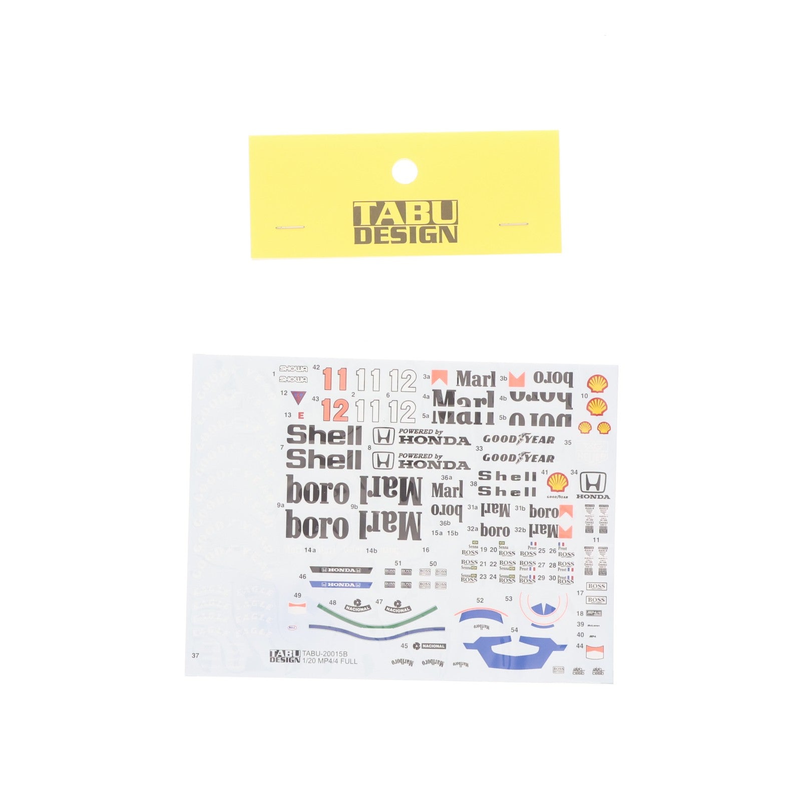 【中古即納】[PTM] デカール 1/20 MP4/4 フルスポンサー プラモデル用アクセサリ(TABU-20015B) TABU DESIGN(タブデザイン)(20070131)