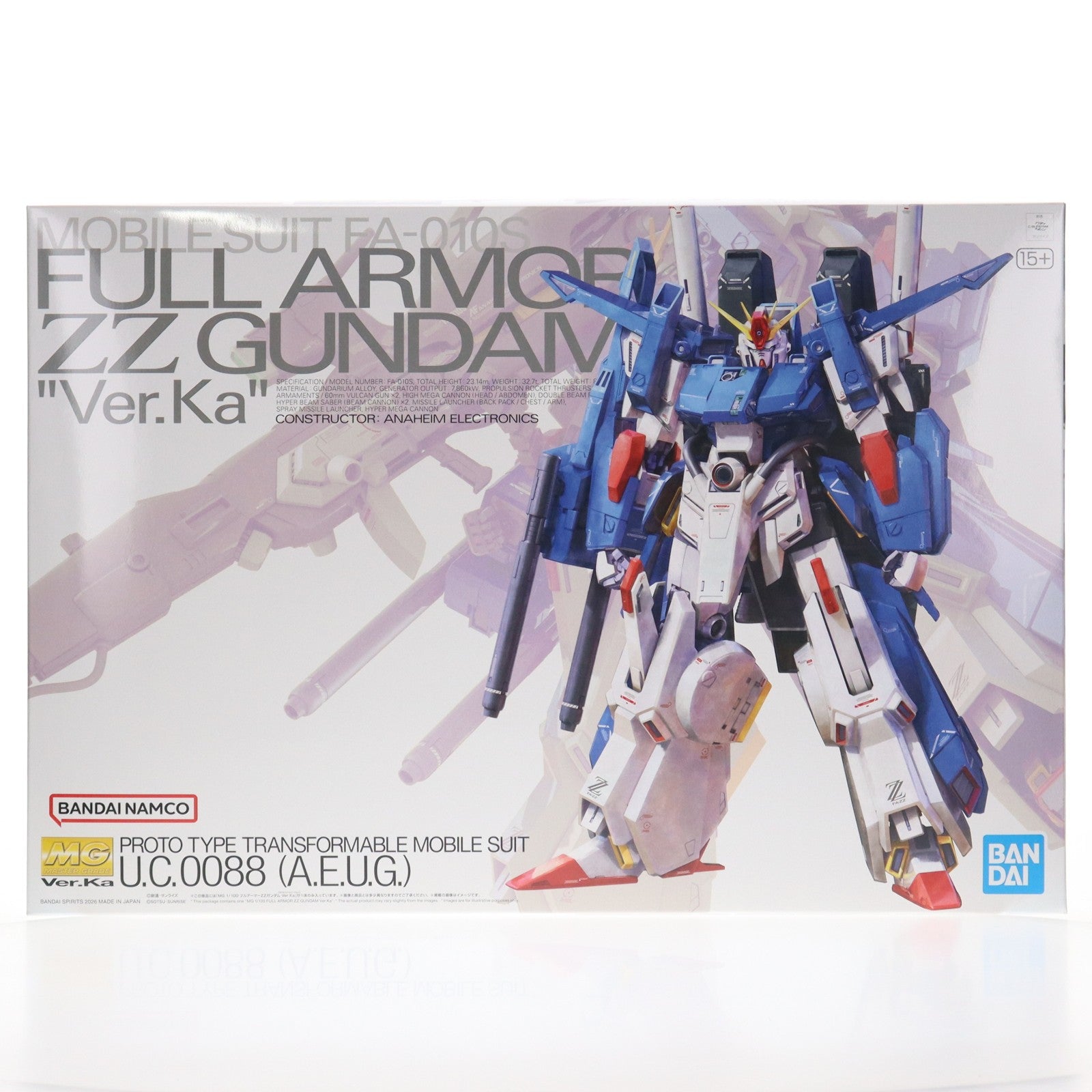 【中古即納】[PTM] MG 1/100 フルアーマーZZガンダム Ver.Ka 機動戦士ガンダムZZ(ダブルゼータ) プラモデル(5072026) バンダイスピリッツ(20260221)