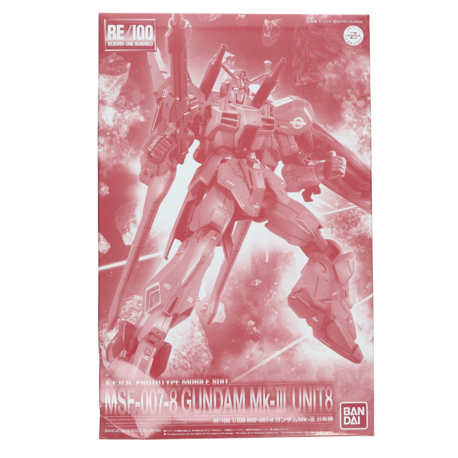 【中古即納】[PTM] プレミアムバンダイ限定 RE/100 1/100 MSF-007 ガンダムMk-III 8号機 アナハイム・ラボラトリー・ログ プラモデル(0228333) バンダイ(20180630)