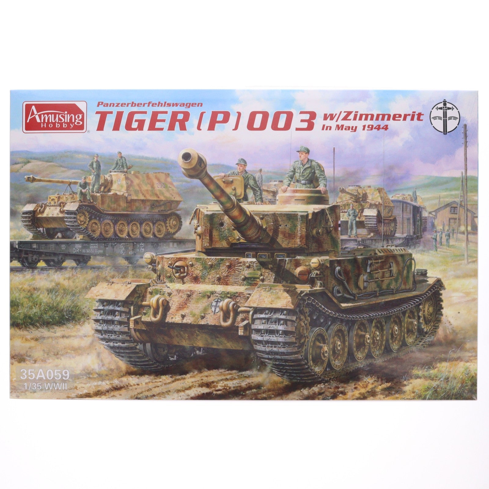 【中古即納】[PTM] 1/35 ティーガー(P)003 1944年5月 w/ツィンメリットコーティング プラモデル(AMH35A059) Amusing Hobby(アミュージングホビー)(20240803)