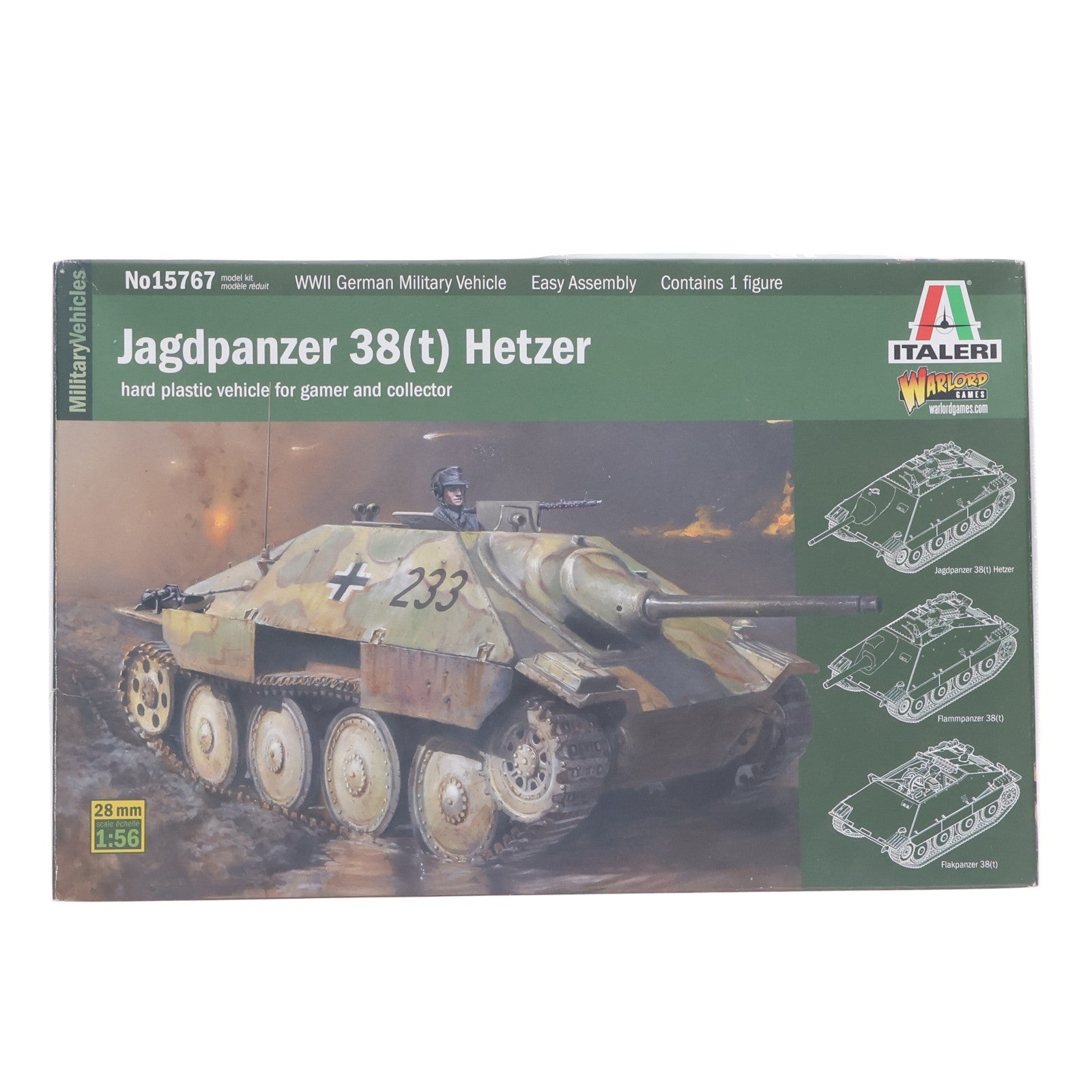【中古即納】[PTM] 1/56 WW.II ドイツ軍 駆逐戦車 38(t) ヘッツァー プラモデル(15767) ITALERI(イタレリ)(20180531)