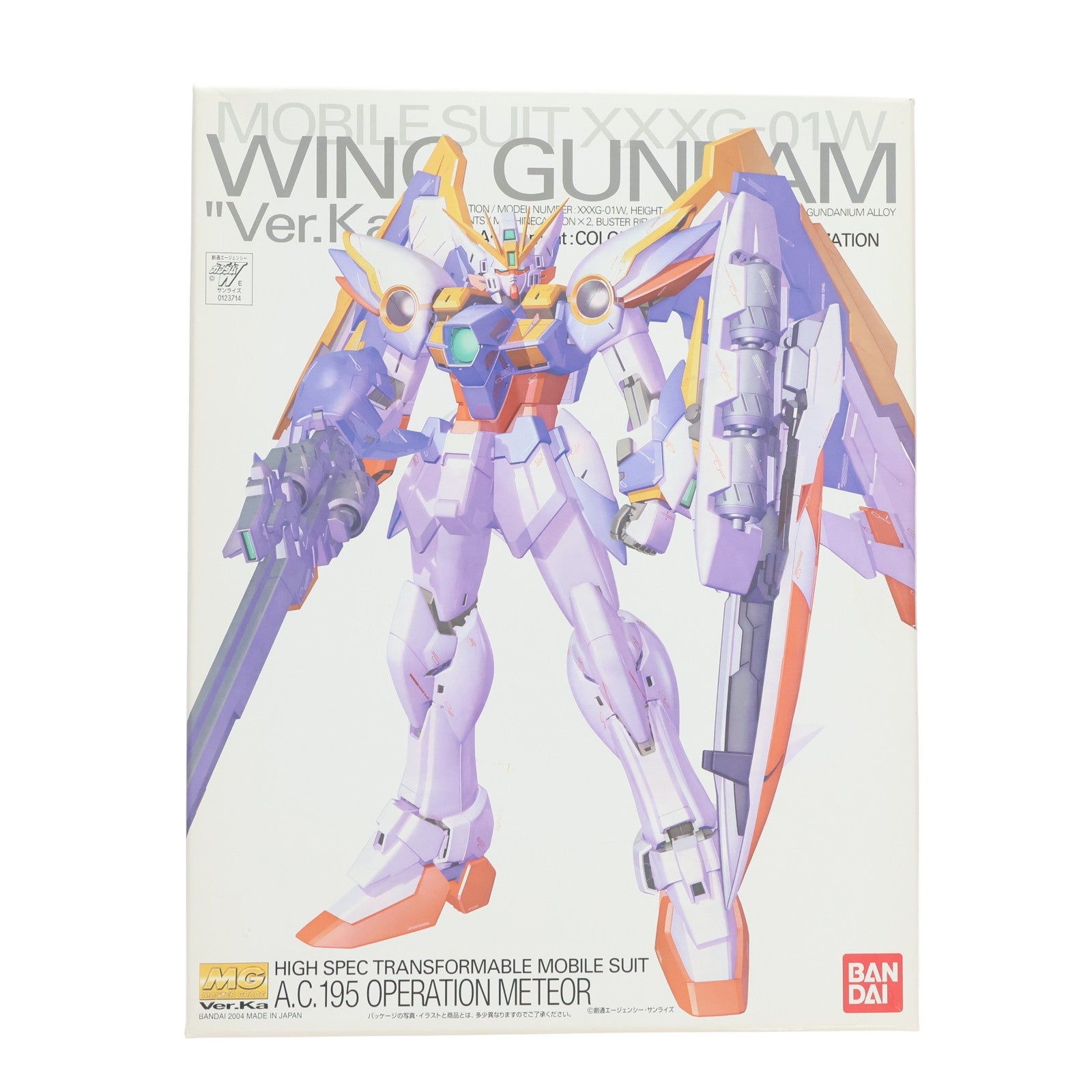 【中古即納】[PTM] MG 1/100 XXXG-01W ウイングガンダム(Ver.Ka) 新機動戦記ガンダムW(ウイング) プラモデル(0123714) バンダイ(20040331)
