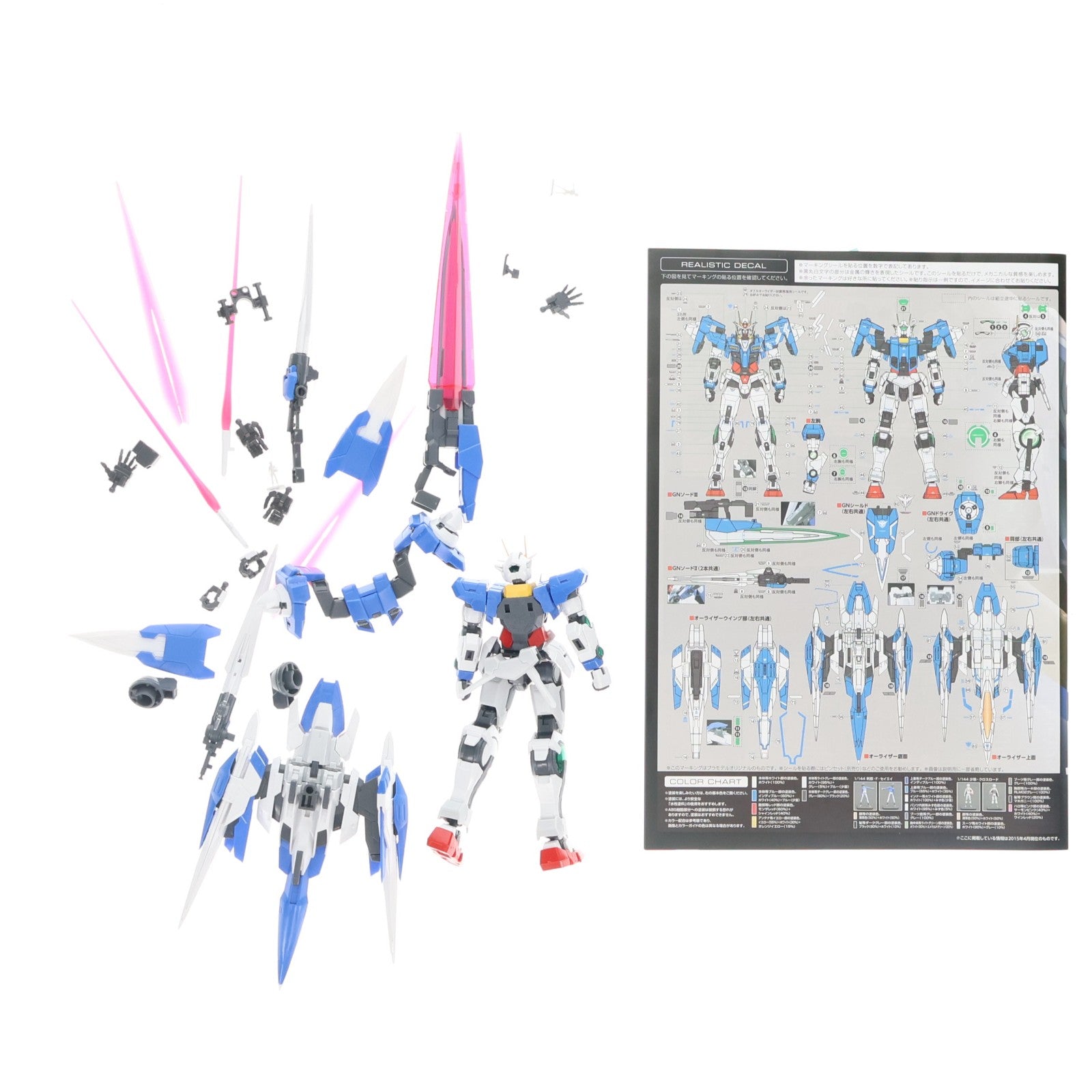 【中古即納】[PTM] RG 1/144 GN-0000+GNR-010 ダブルオーライザー 機動戦士ガンダム00(ダブルオー) プラモデル(0196427) バンダイ(20171118)