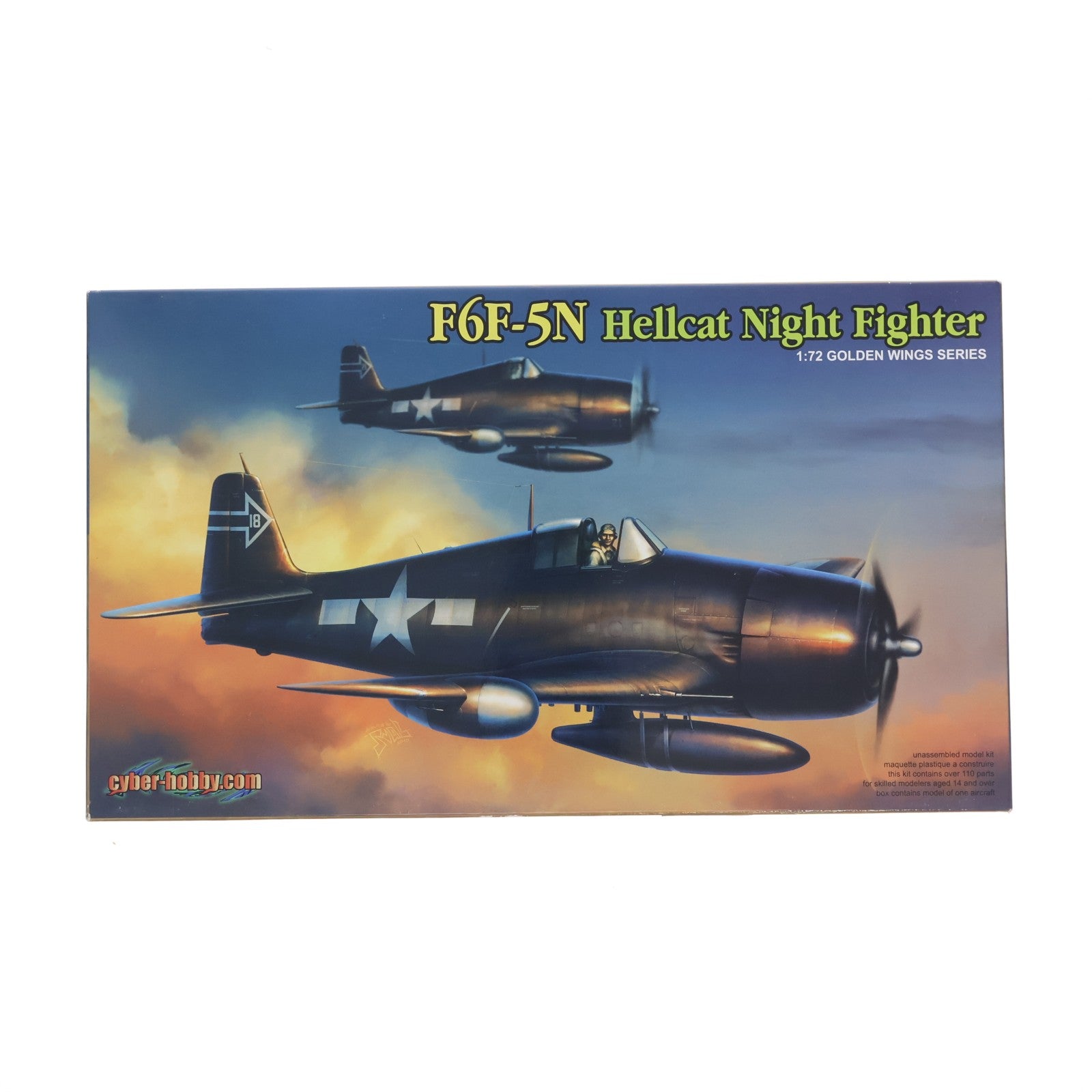 【中古即納】[PTM] 1/72 WW.II アメリカ海軍 F6F-5N ヘルキャット 夜間戦闘機 プラモデル(CH5080) サイバーホビー(20110712)