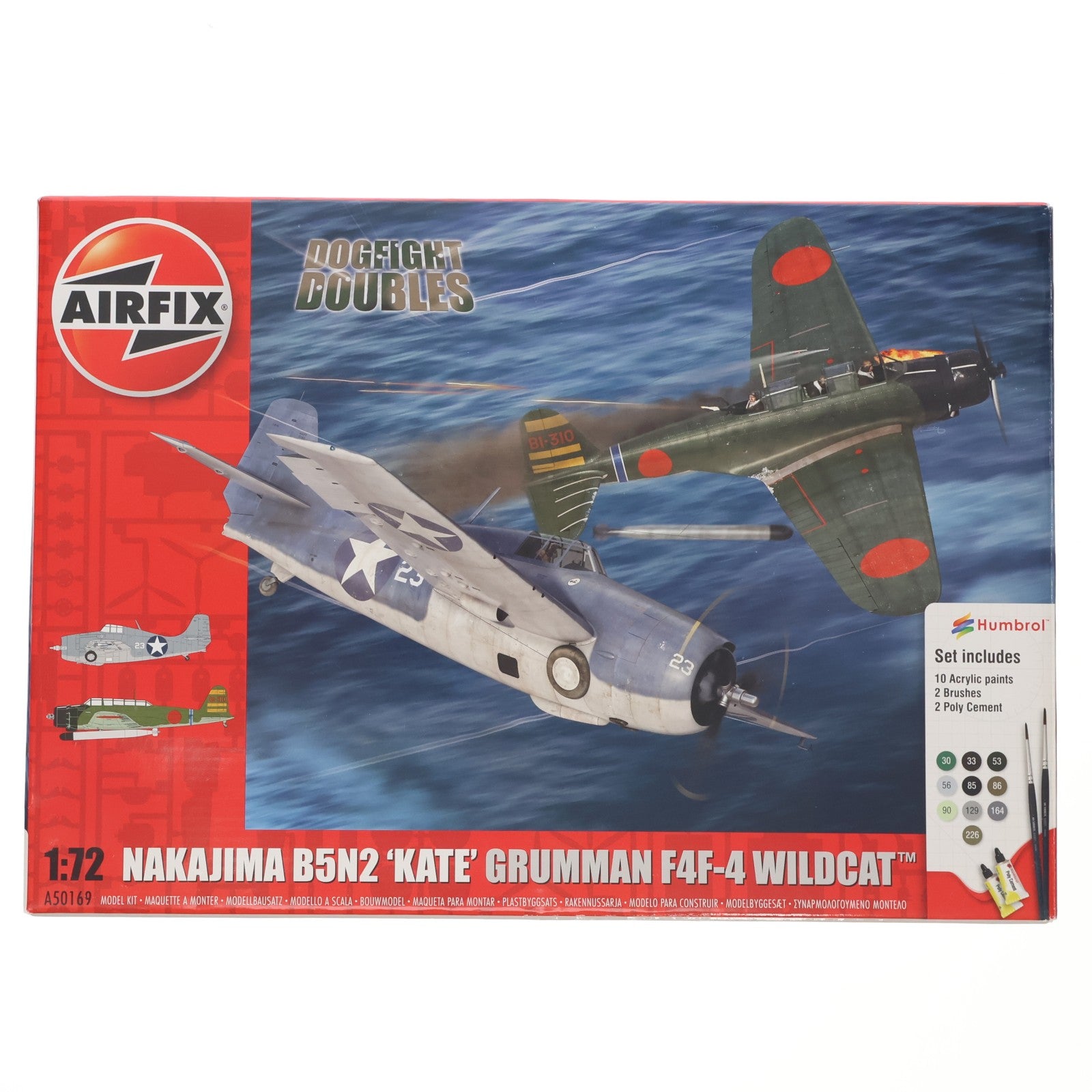 【中古即納】[PTM] 1/72 DOGFIGHT DOUBLES NAKAJIKA B5N2 KATE GRUMMAN F4F-4 WILDCAT(2機セット) プラモデル(A50169) AIRFIX(エアフィックス)(20160331)