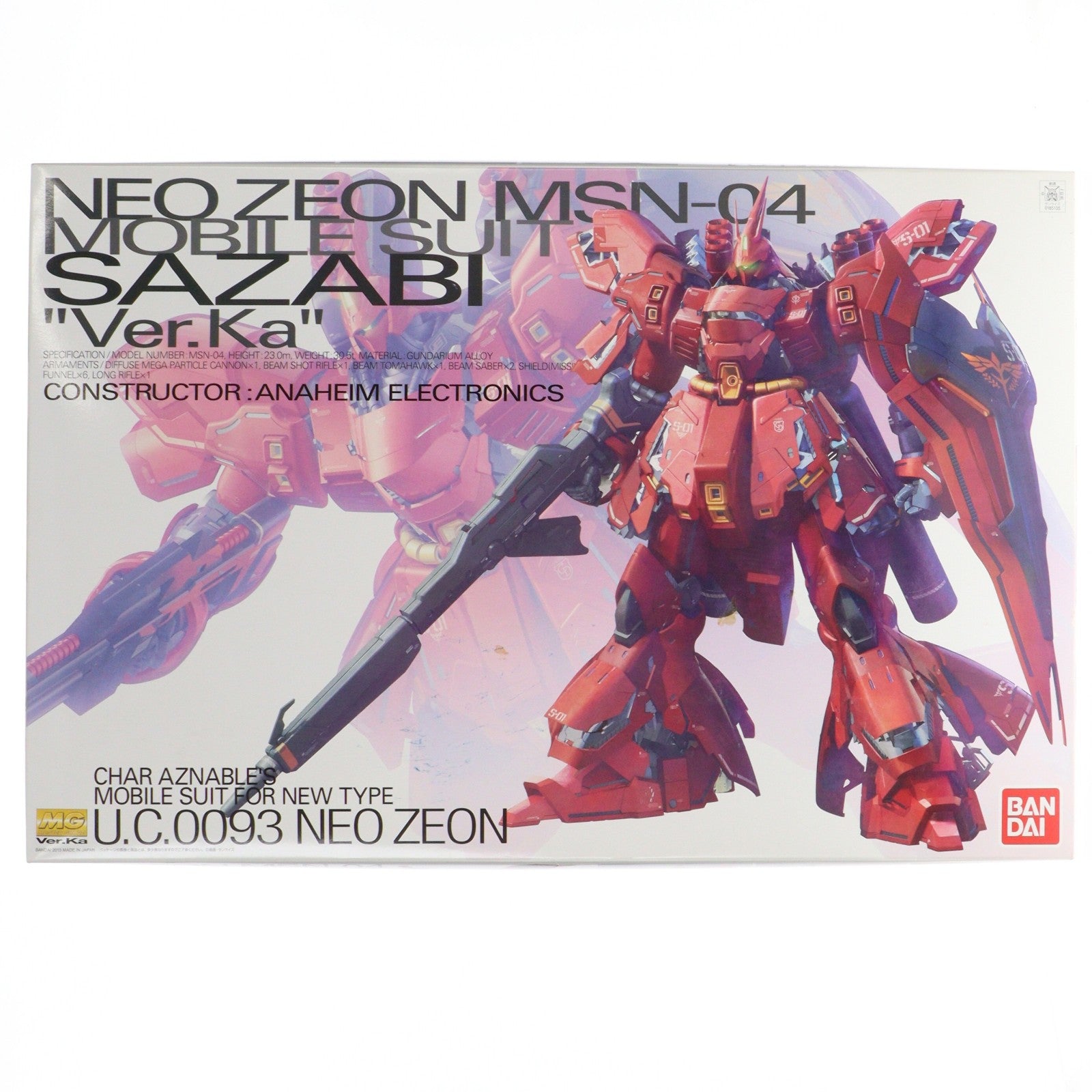 【中古即納】[PTM] MG 1/100 MSN-04 サザビー Ver.ka 機動戦士ガンダム 逆襲のシャア プラモデル(0185135) バンダイ(20180530)