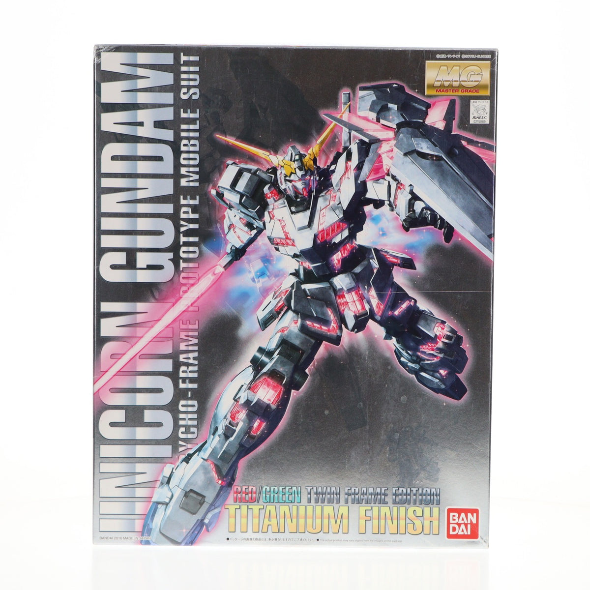 【中古即納】[PTM] MG 1/100 ユニコーンガンダム チタニウムフィニッシュ(レッド/グリーンフレーム ツインフレームエディション) 機動戦士ガンダムUC(ユニコーン) プラモデル バンダイ(19991231)