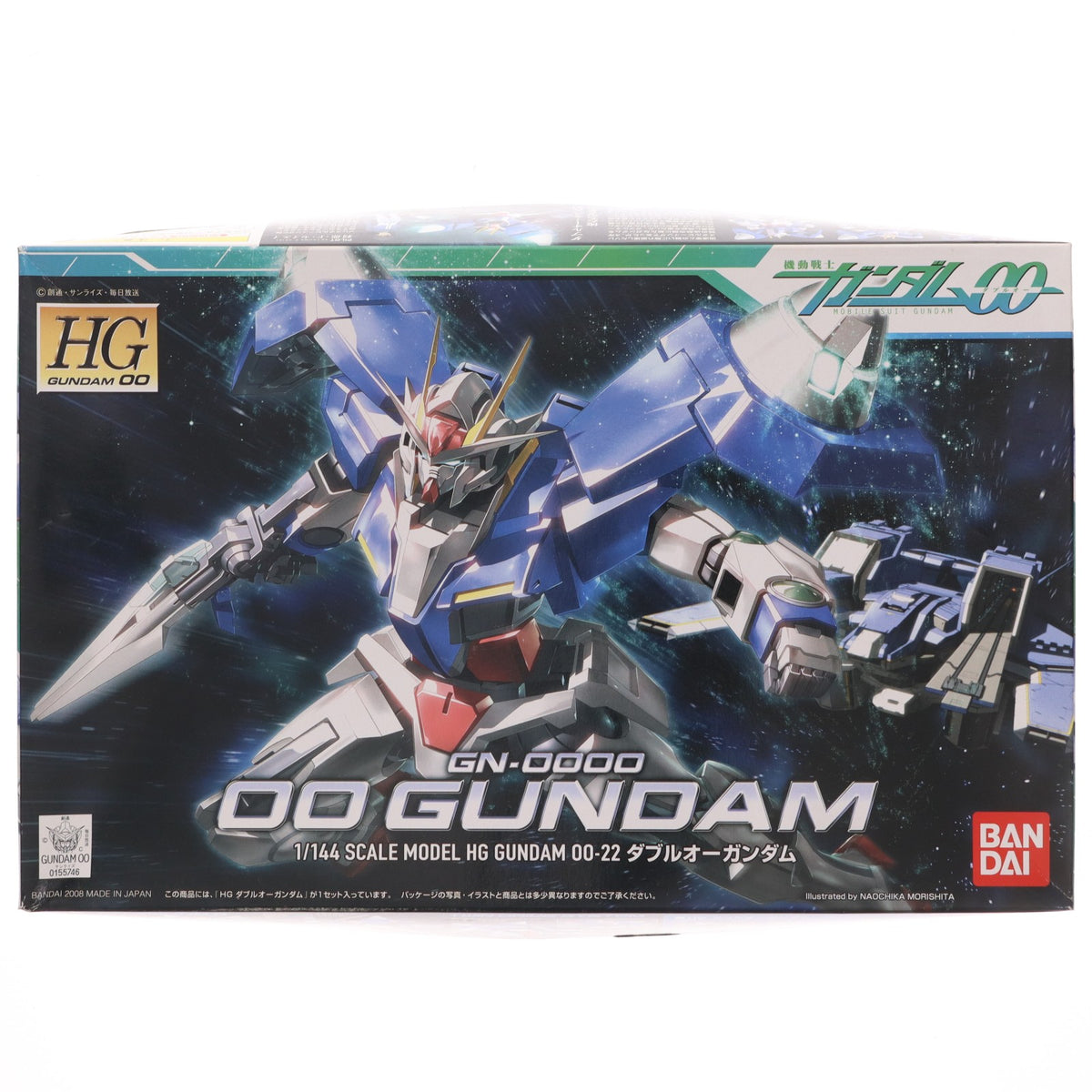 【中古即納】[PTM] HG 1/144 GN-0000 ダブルオーガンダム 機動戦士ガンダム00(ダブルオー) プラモデル(0155746) バンダイ(20080930)