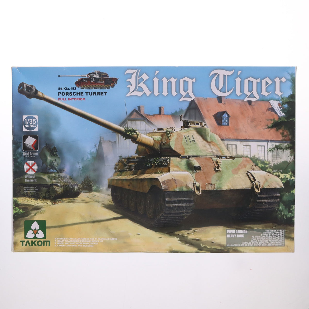 【中古即納】[PTM] 1/35 WWII ドイツ軍重戦車 Sd.Kfz.183 キングタイガー ポルシェ砲塔 インテリア付/ツィンメリット無 プラモデル(TKO2074) TAKOM(タコム)(20161120)