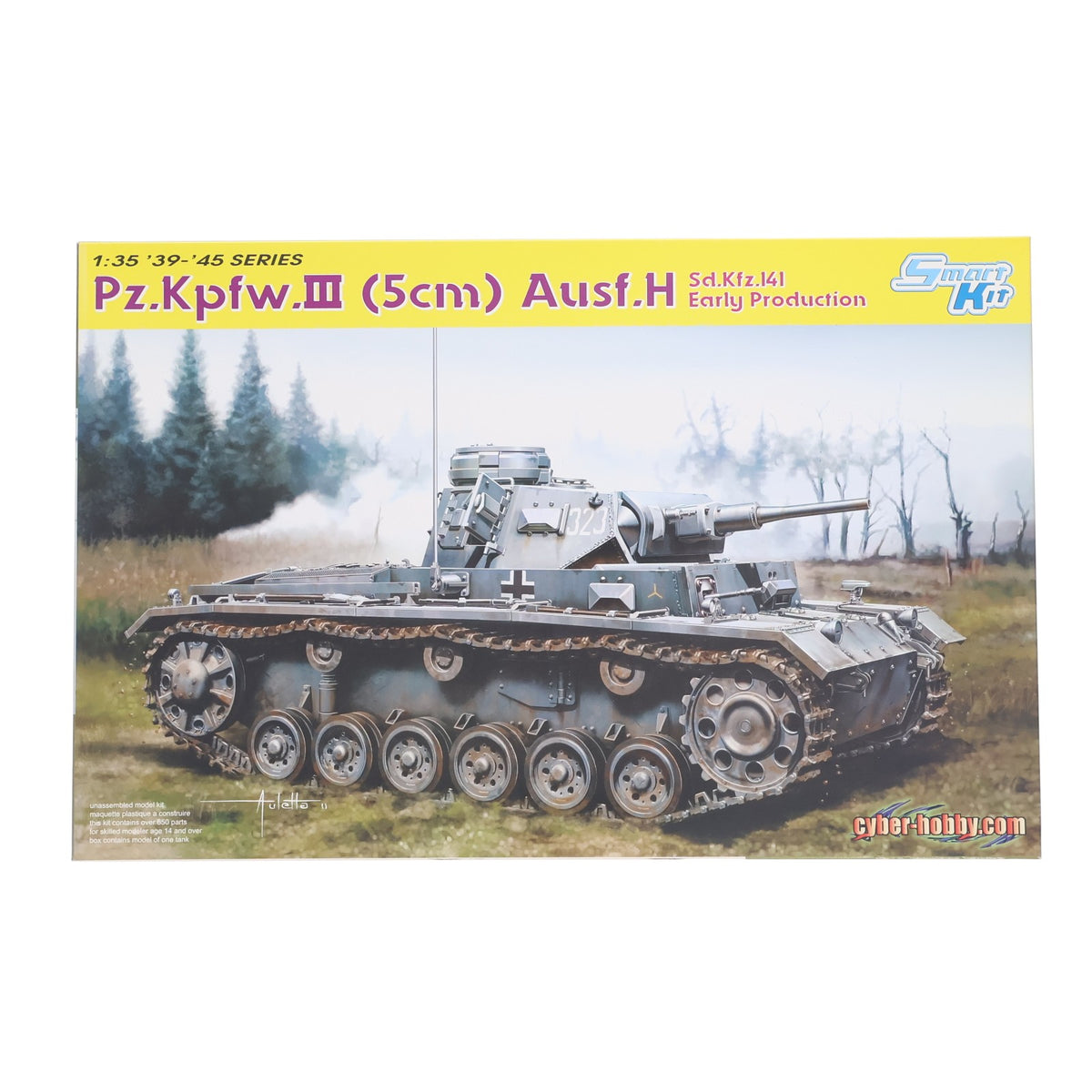 【中古即納】[PTM] '39-'45 SERIES 1/35 WW.II ドイツ軍 Sd.Kfz.141 III号戦車H型(5cm砲搭載) 初期型 プラモデル(CH6641) サイバーホビー(20130814)