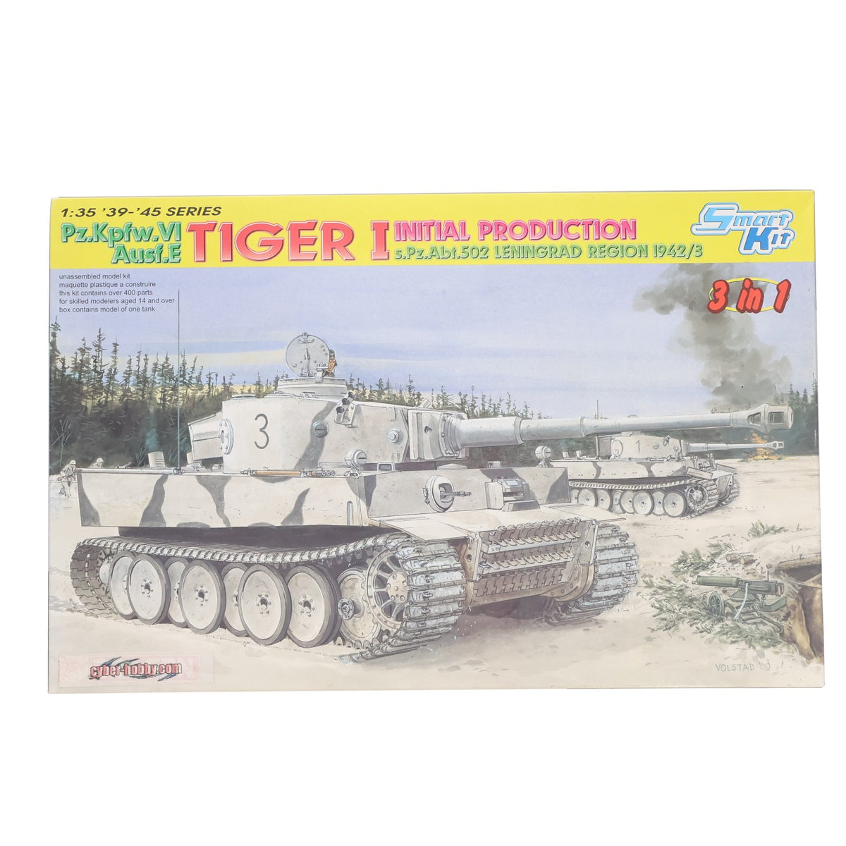 【中古即納】[PTM] '39-'45 SERIES 1/35 WW.II ドイツ軍 重戦車 ティーガーI 極初期型 第502重戦車大隊 レニングラード 1942/3 プラモデル(CH6600) サイバーホビー(20100430)