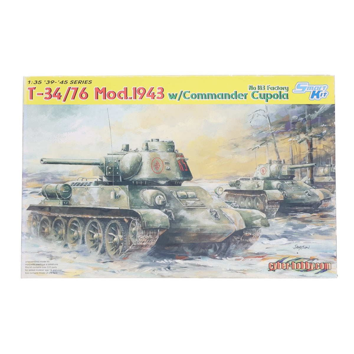 【中古即納】[PTM] '39-'45 SERIES 1/35 WW.II ソビエト軍 T-34/76 1943年型 『キューポラ装着タイプ』(第183工場) プラモデル(CH6564) サイバーホビー(20091020)