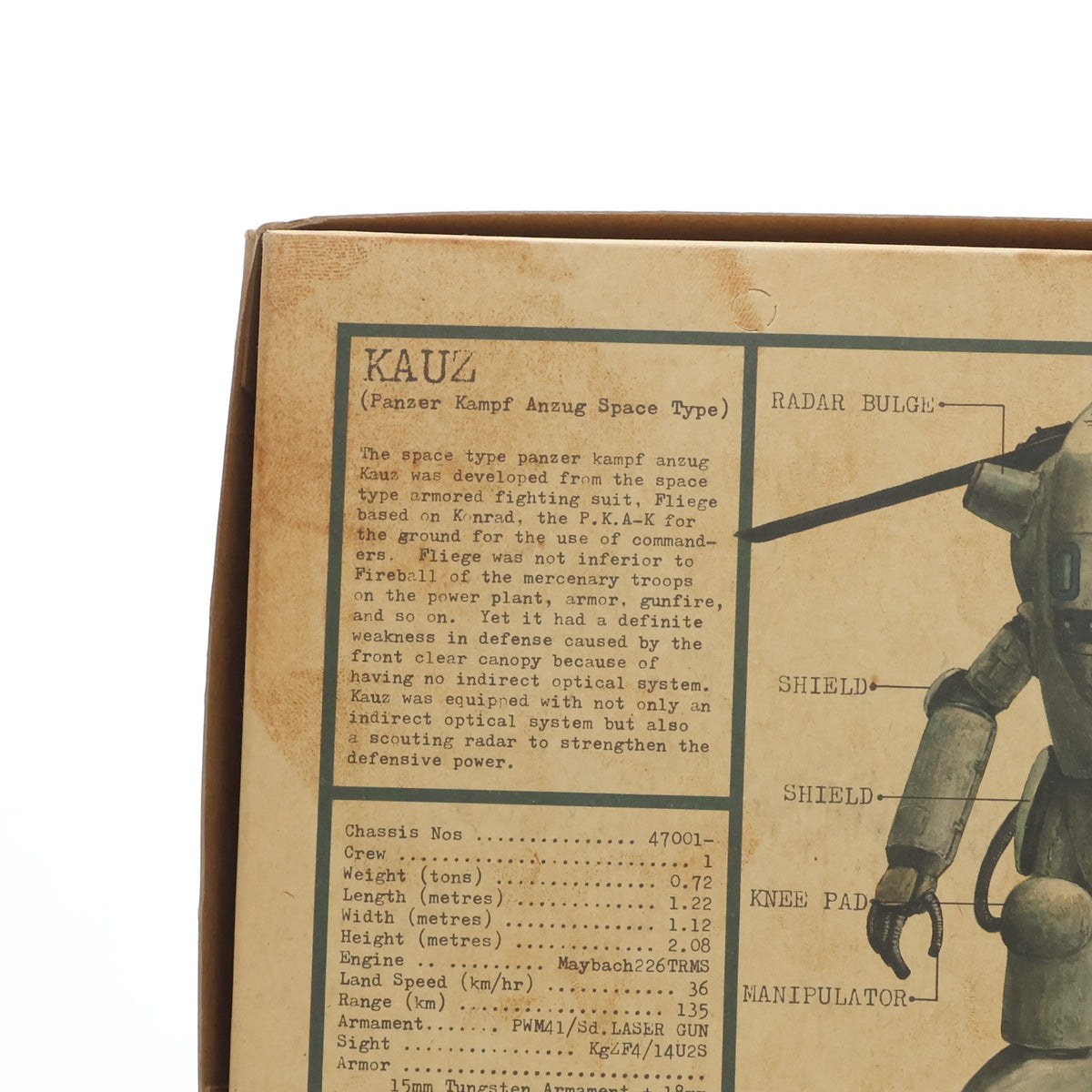 【中古即納】[PTM] S.F.3.D. ORIGINAL シリーズ21 1/20 KAUZ プラモデル(25156) 日東科学(NITTO)(20220328)