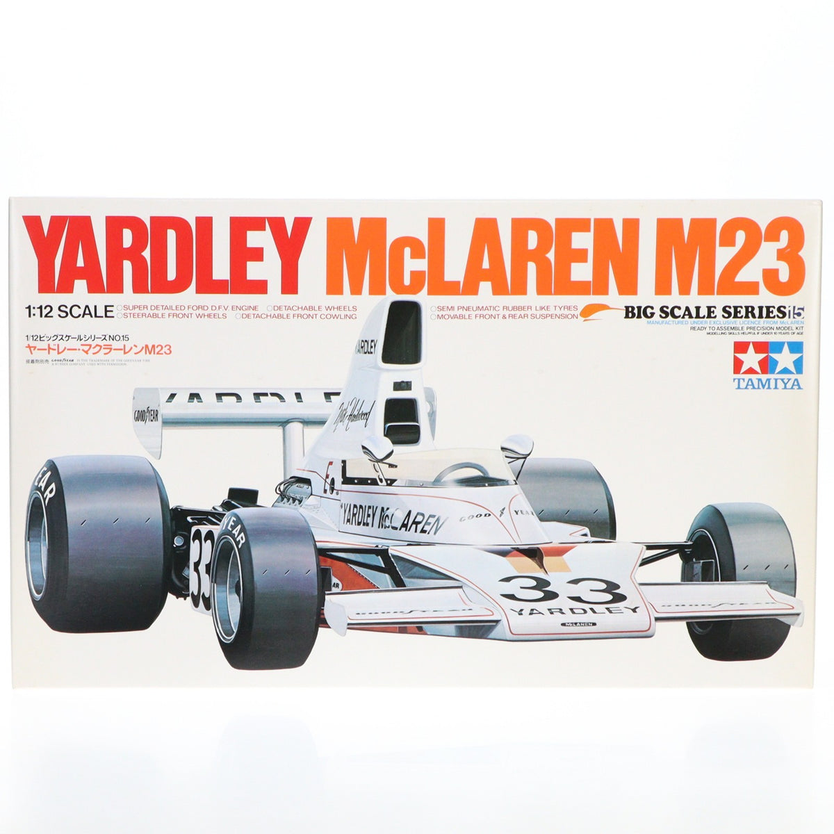 【中古即納】[PTM] ビッグスケールシリーズ No.15 1/12 ヤードレー・マクラーレンM23 ディスプレイモデル プラモデル(12017) タミヤ(19991231)