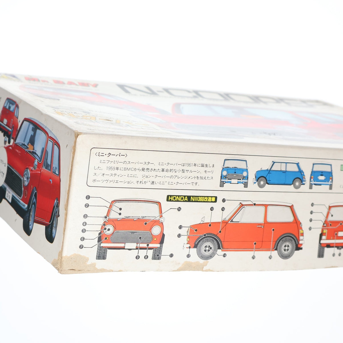 【中古即納】[PTM] MR.ベビーシリーズ No.1 1/20 HONDA NIII360 改造車 N・クーパー モーターライズキット プラモデル(36-74) アオシマ(19991231)