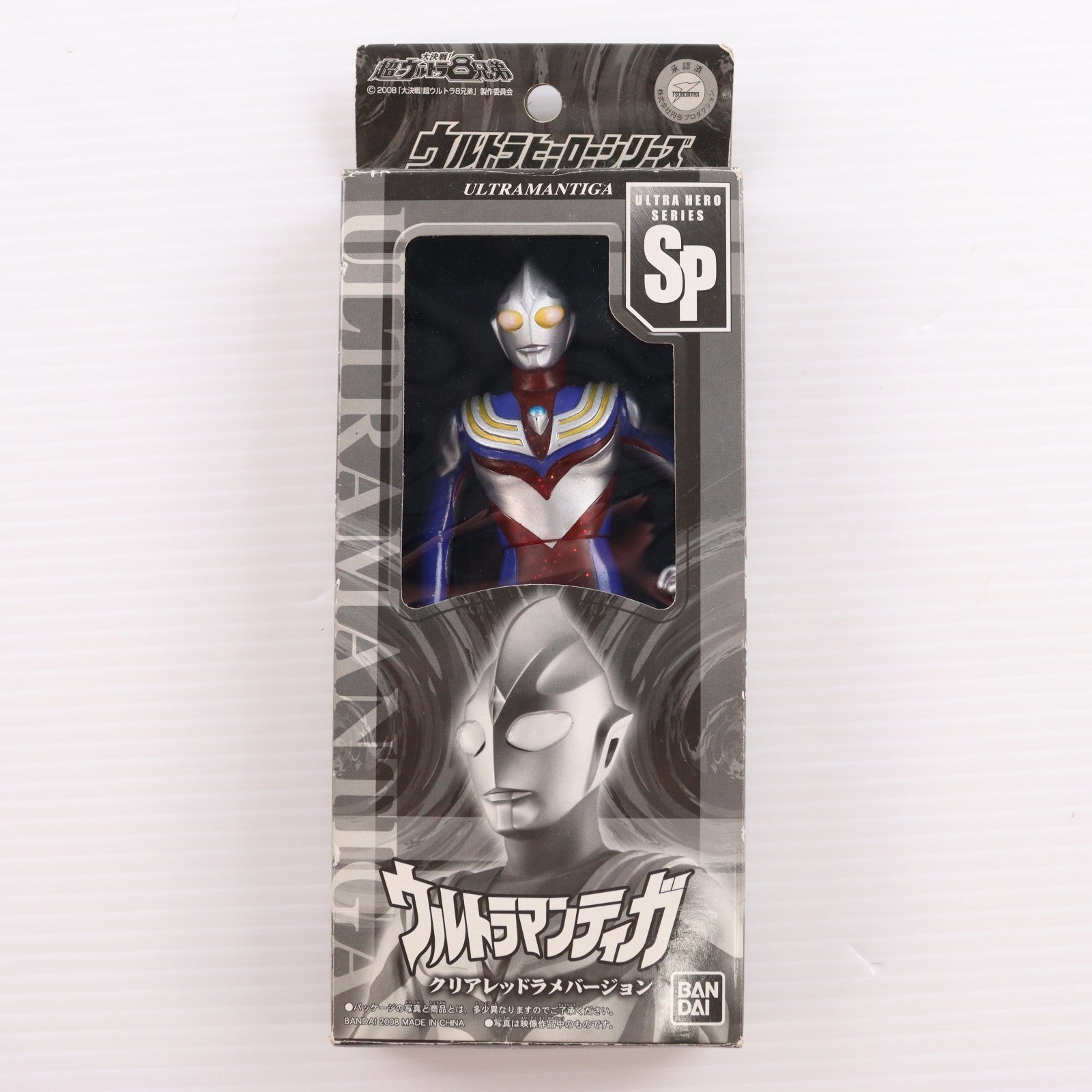 【中古即納】[SFT] ウルトラヒーローシリーズSP ウルトラマンティガ クリアレッドラメバージョン 大決戦! 超ウルトラ8兄弟 完成品 ソフビフィギュア バンダイ(19991231)