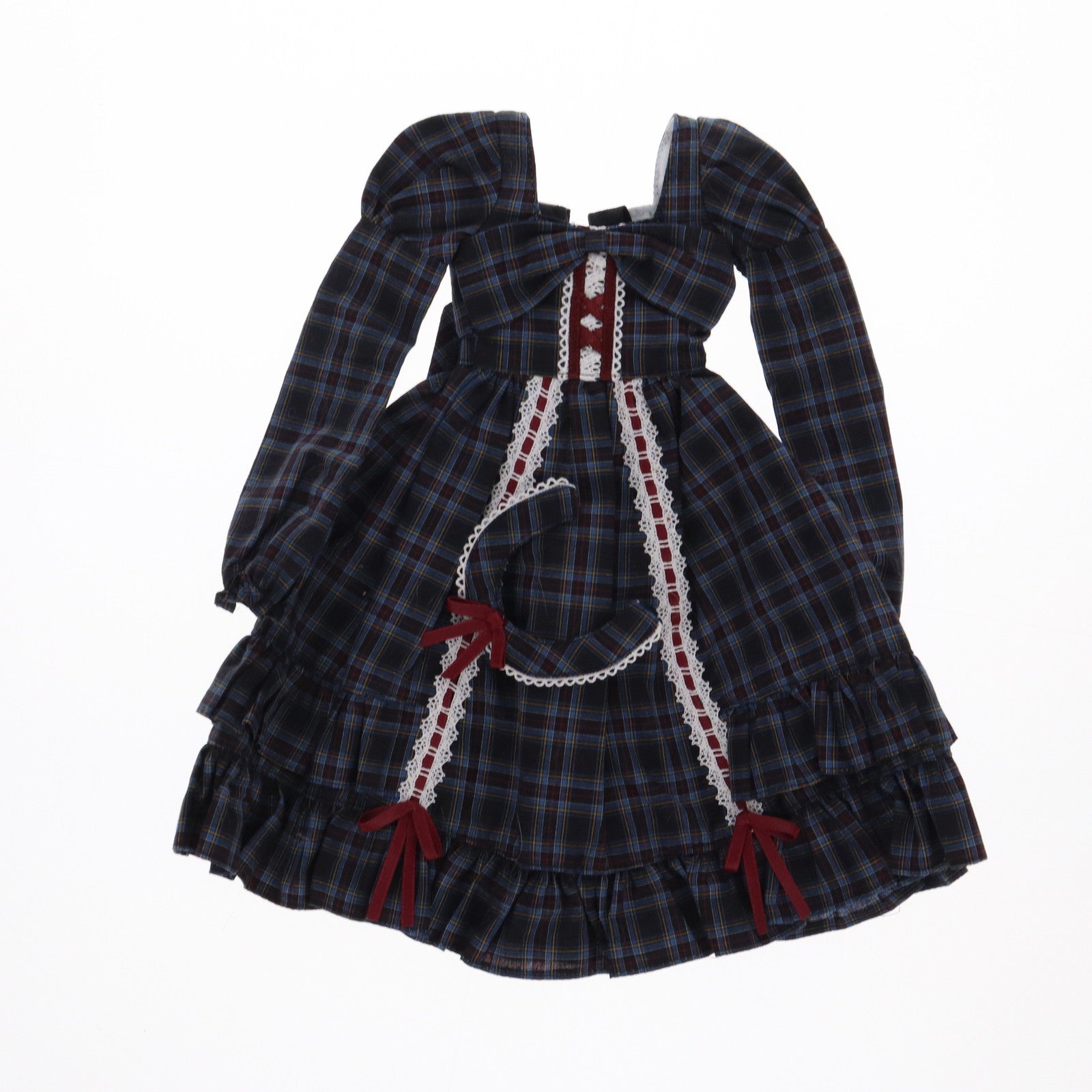 【中古即納】[DOL] 45cm用 ドーリィリボンワンピースset(ブルーチェック) 1/3 ドール用衣装(FFC012-BLC) アゾンインターナショナル(20220328)