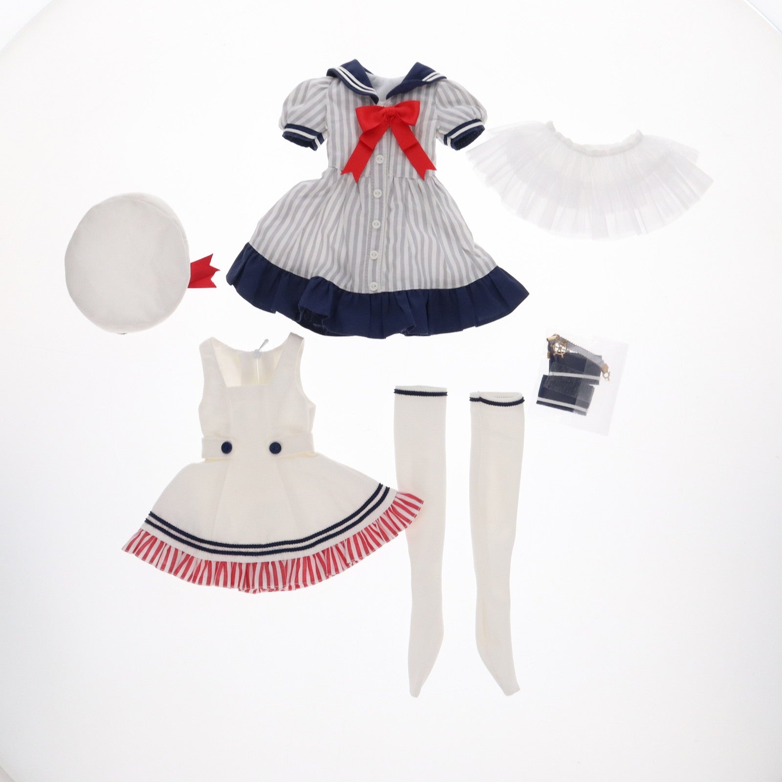 【中古即納】[DOL] 45cm用 マリンセーラーワンピースset(ホワイト×ネイビー) 1/3 ドール用衣装(FFC030-WHN) アゾンインターナショナル(20220807)