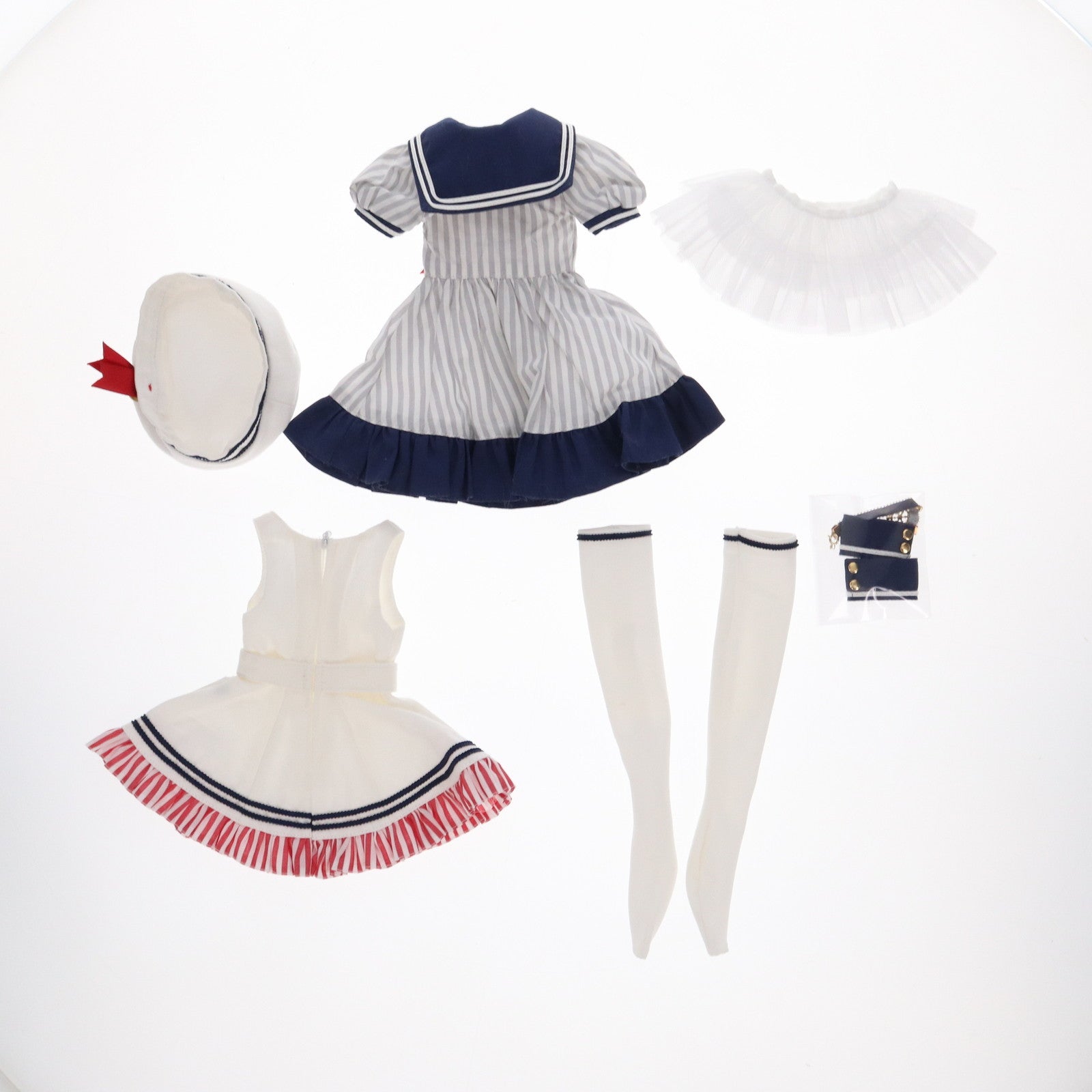 【中古即納】[DOL] 45cm用 マリンセーラーワンピースset(ホワイト×ネイビー) 1/3 ドール用衣装(FFC030-WHN) アゾンインターナショナル(20220807)