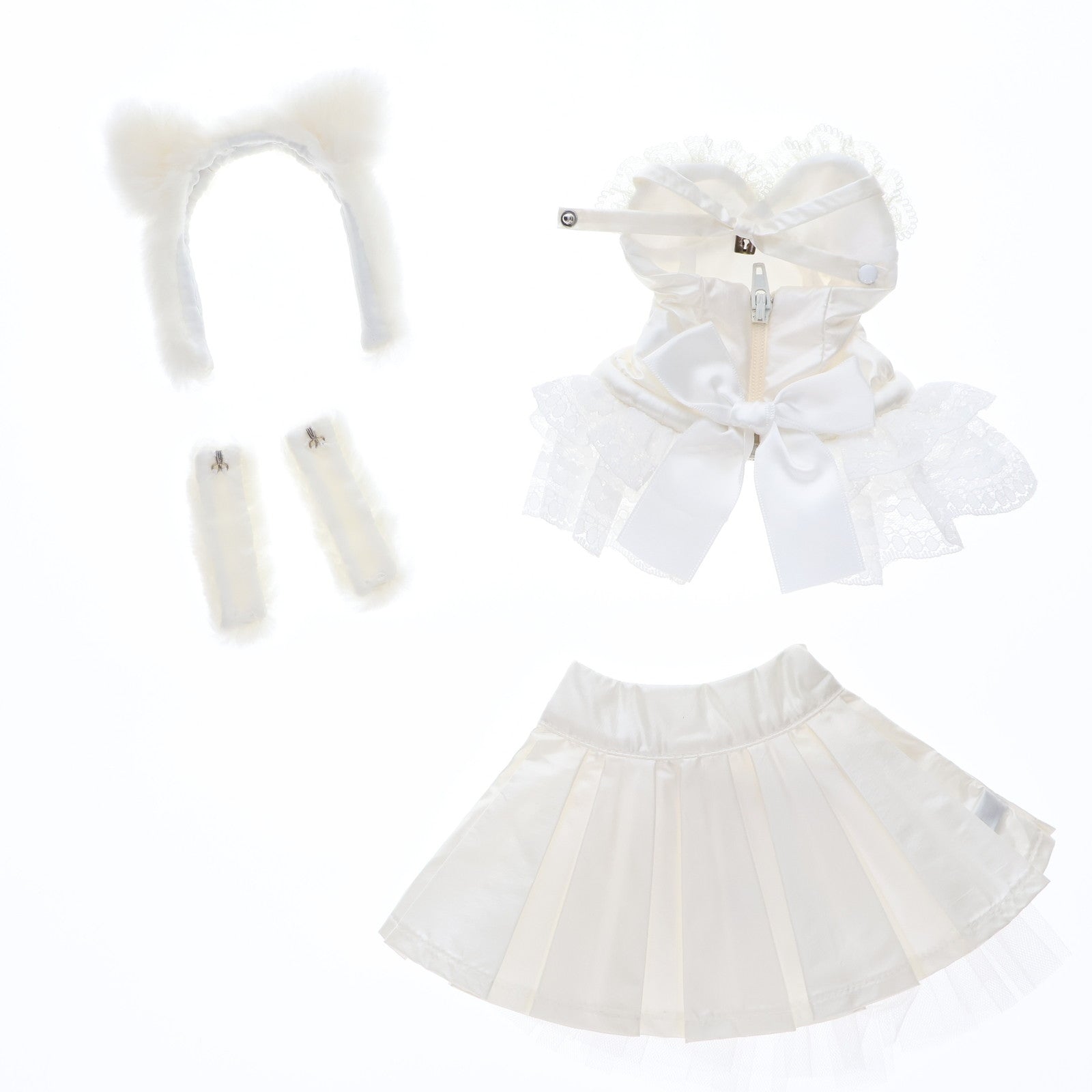 【中古即納】[DOL] Super Dollfie(スーパードルフィー)/Dollfie Dream(ドルフィードリーム) SD/DD用 ネコ耳ホワイトボンデージ(S/M胸) 天使のころも ドール用衣装(DDTK-173) ドルパ28&ホビー天国ウェブ限定 ボークス(20121226)
