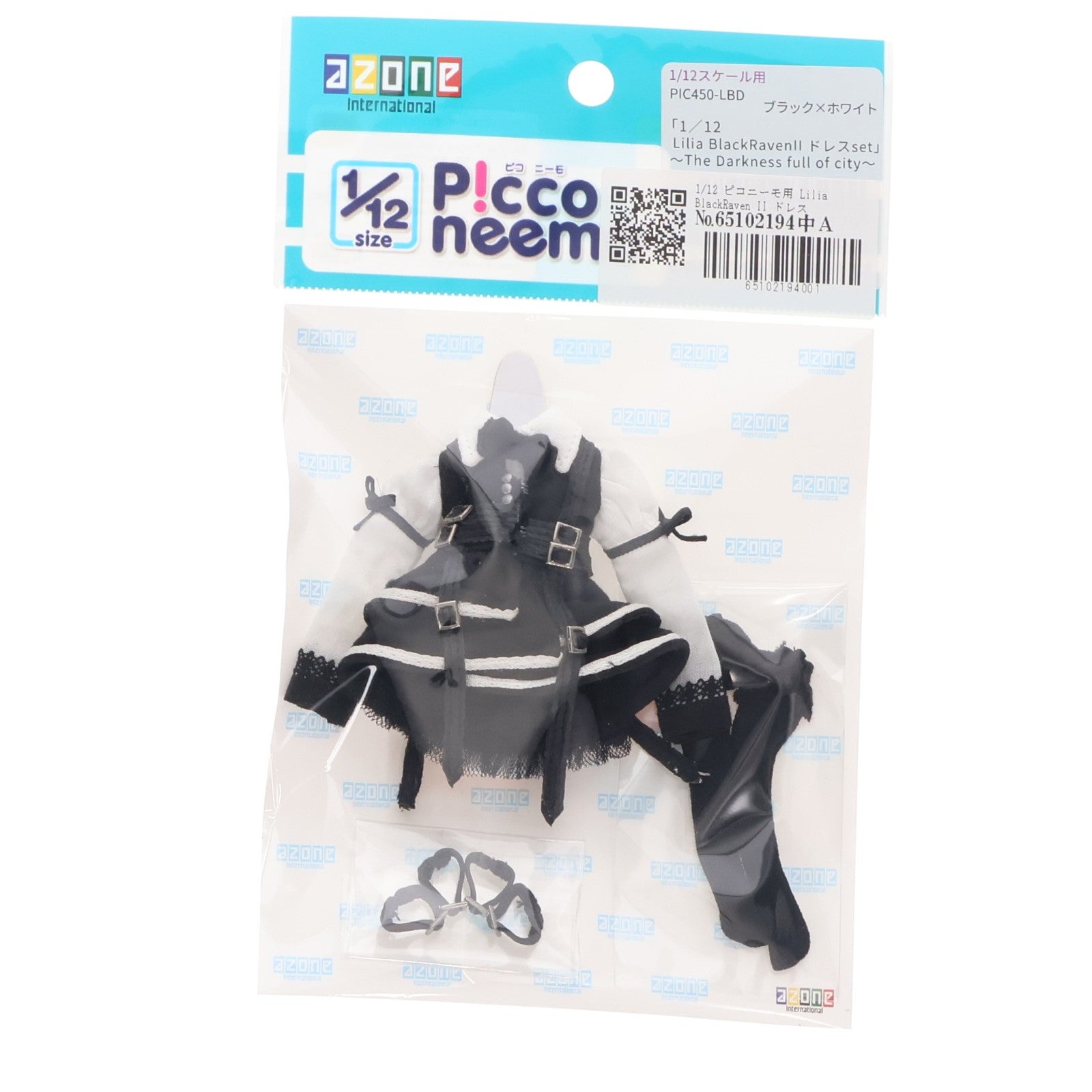 【中古即納】[DOL] ピコニーモ用 ブラックレイヴンシリーズ Lilia BlackRavenII ドレスset(ブラック×ホワイト) ～The Darkness full of city～ 1/12 ドール用衣装(PIC450-LBD) アゾンインターナショナル(20250119)