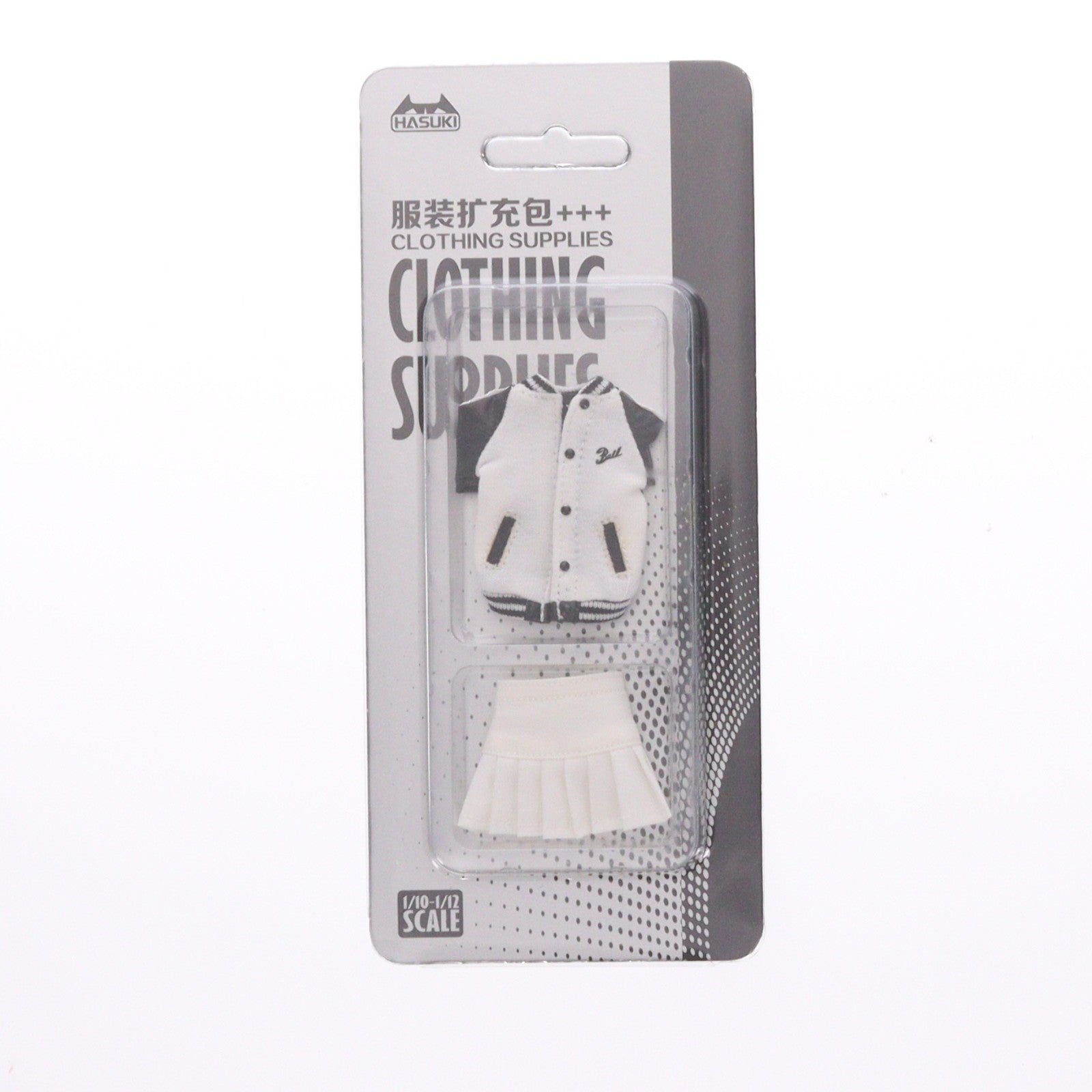【中古即納】[DOL] 1/12用 スタジャン+スカートセット(ホワイト) ドール用衣装(CS014A) HASUKI(ハスキ)(20241106)