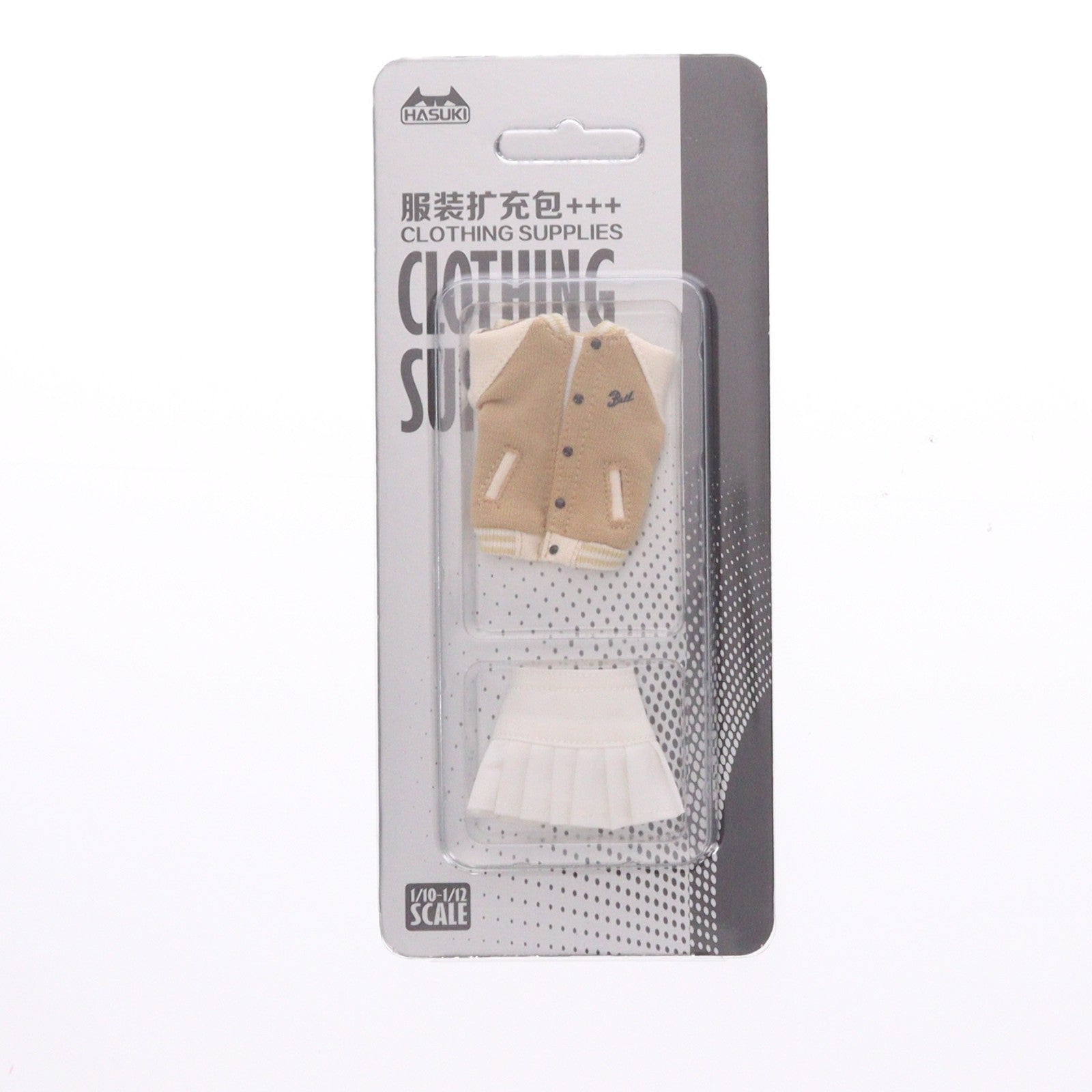 【中古即納】[DOL] 1/12用 スタジャン+スカートセット(ベージュ) ドール用衣装(CS014B) HASUKI(ハスキ)(20241106)