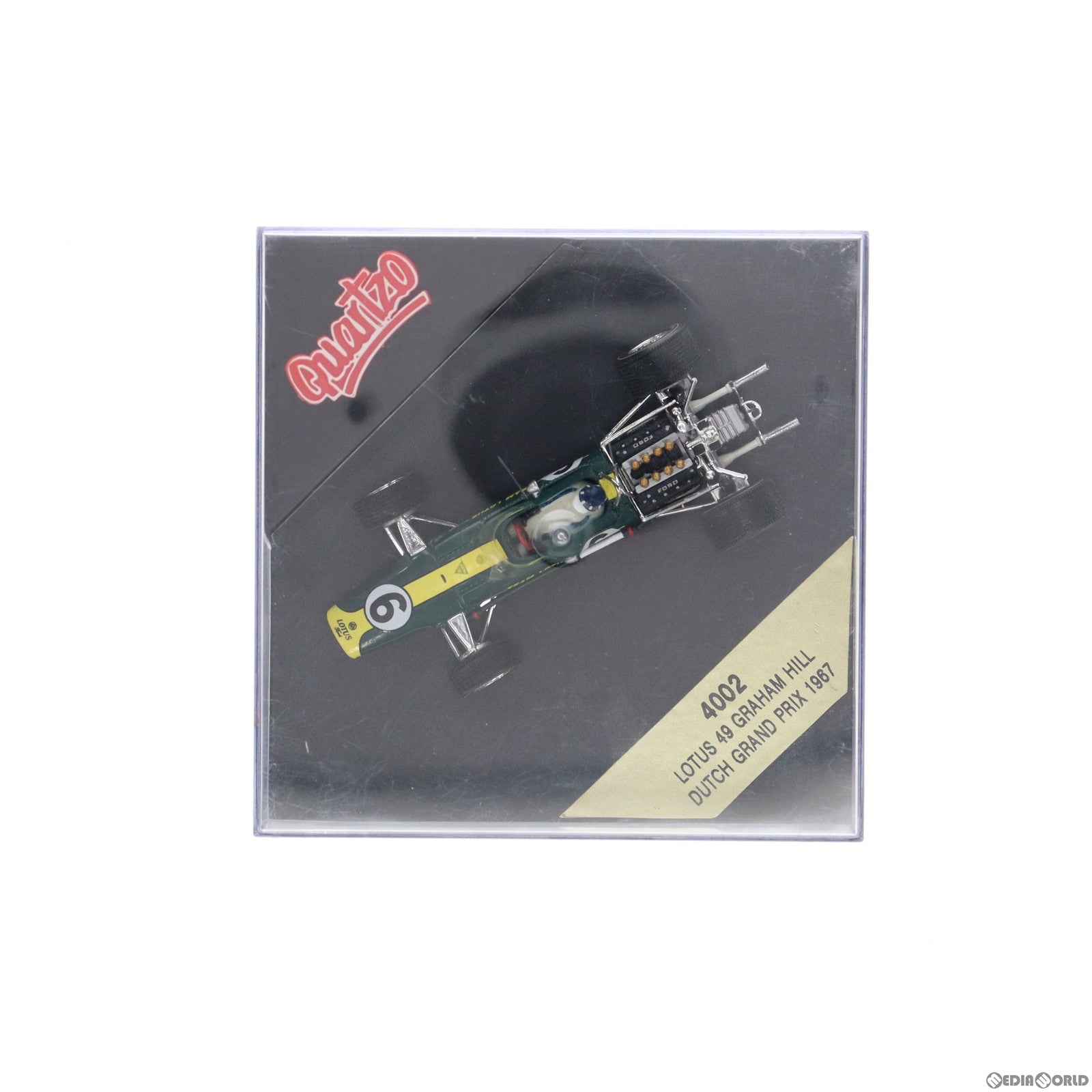 【中古即納】[MDL] 1/43 LOTUS 49 GRAHAM HILL DUTCH GRAND PRIX 1967 #6(グリーン×イエロー) 完成品 ミニカー(4002) Quartzo(カルツォ) (19991231)