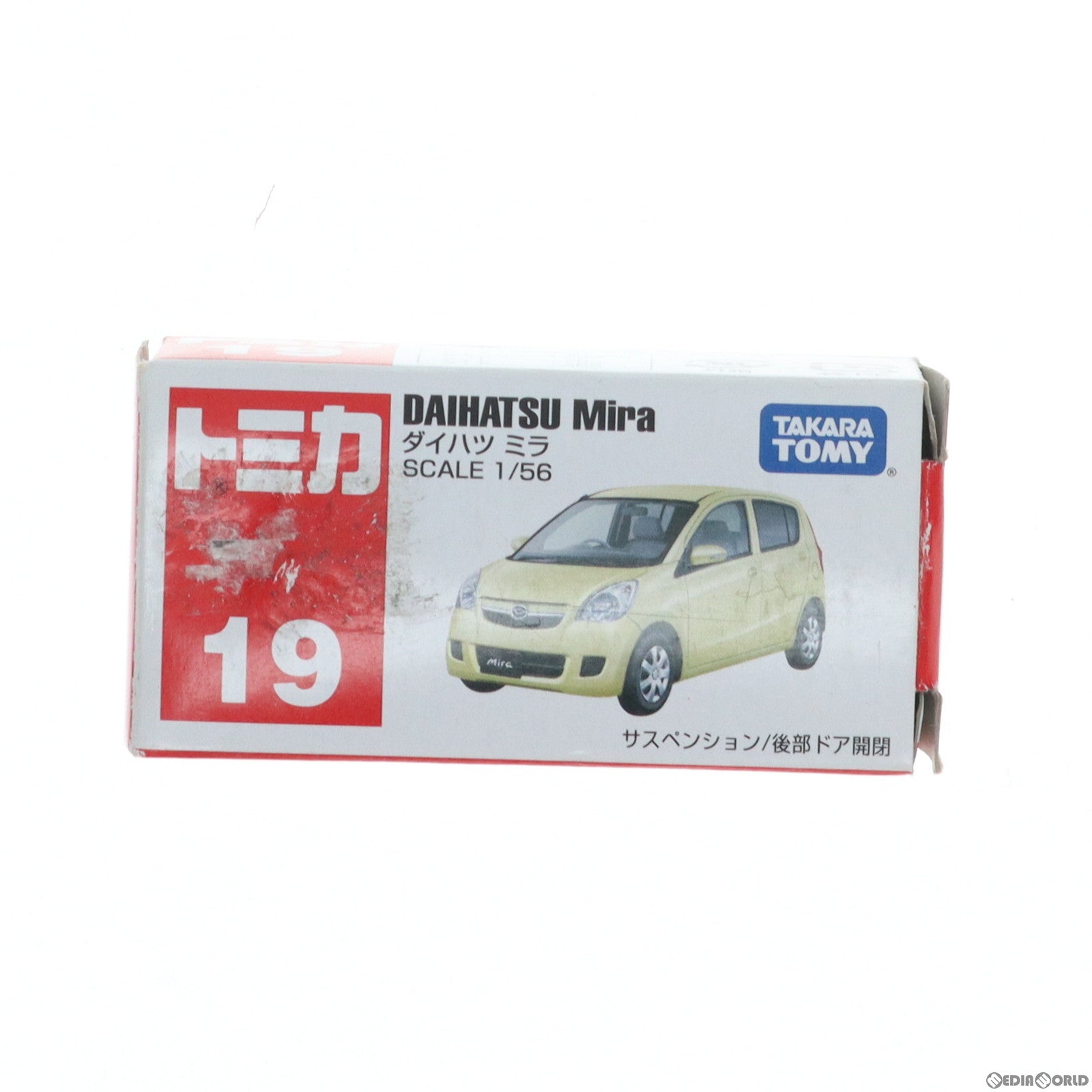 【中古即納】[MDL] トミカ No.19 1/56 ダイハツ ミラ(ライトベージュ/赤箱/中国製) 完成品 ミニカー タカラトミー(19991231)