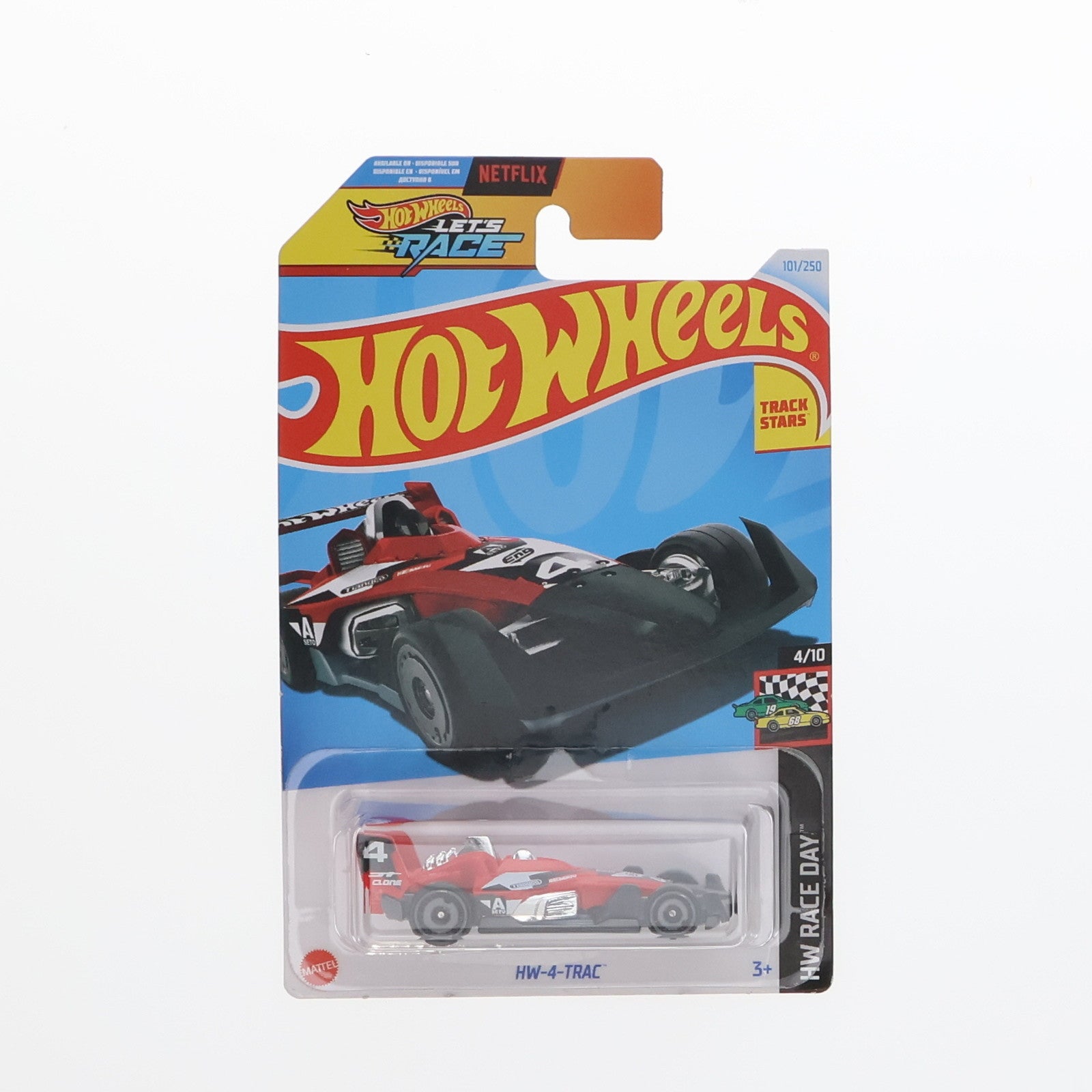 【中古即納】[MDL] Hot Wheels(ホットウィール) HW RACE DAY Let RACE HW-4-TRAC(レッド) 完成品 ミニカー Mattel(マテル) (19991231)