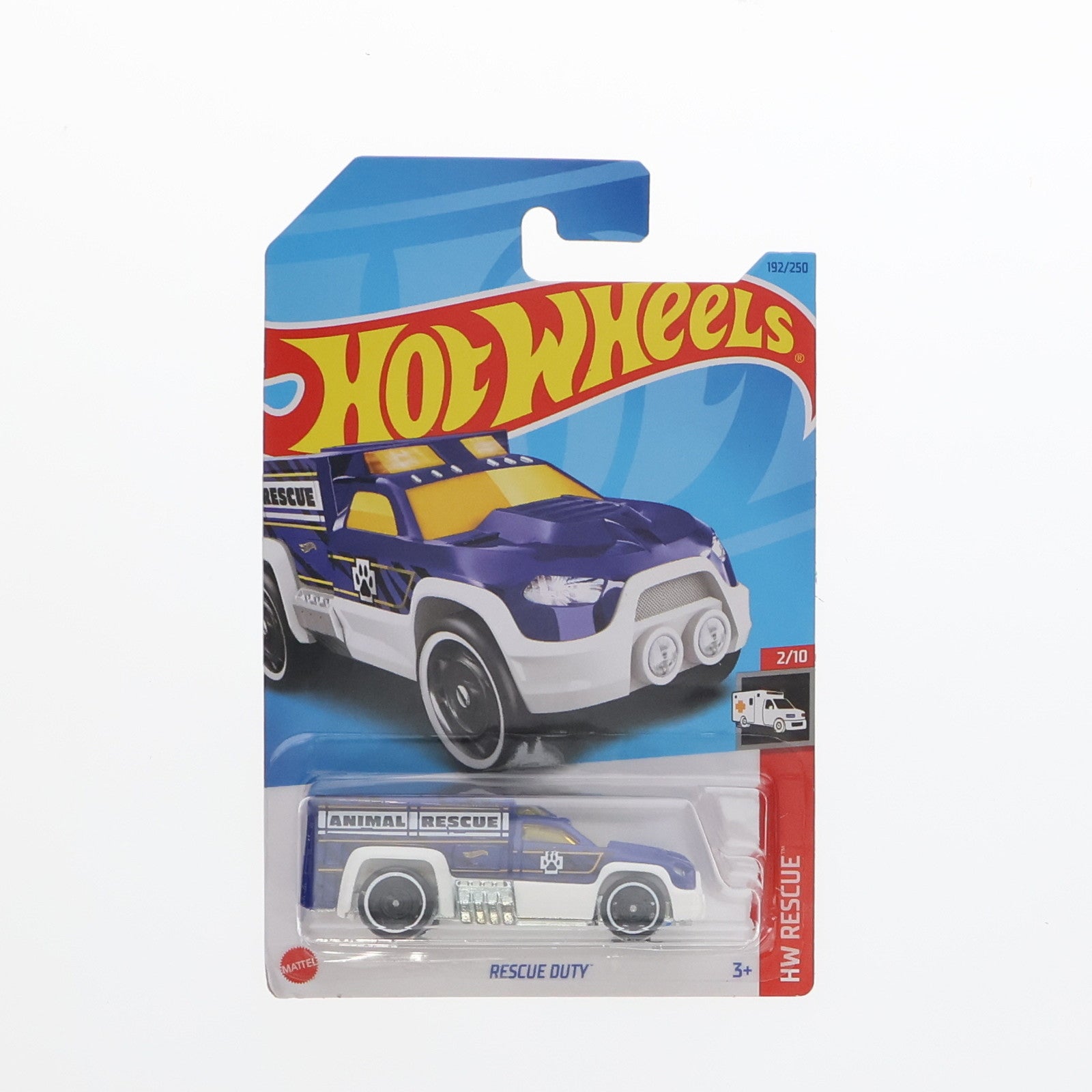 【中古即納】[MDL] Hot Wheels(ホットウィール) HW RESCUE 1/64 RESCUE DUTY(ブルー×ホワイト×イエロー) 完成品 ミニカー(HKJ20) Mattel(マテル) (20210131)