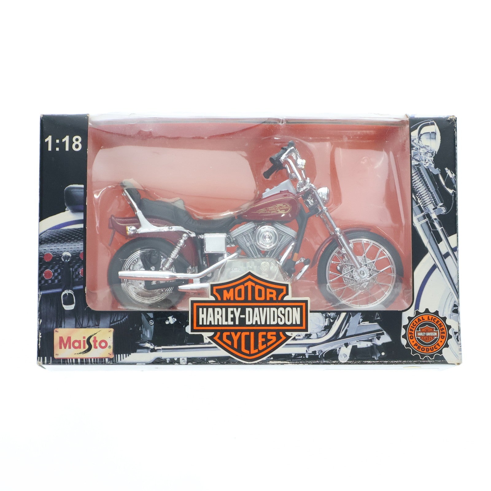 【中古即納】[MDL]1/18 ハーレーダビッドソン(オレンジ) HARLEY-DAVIDSON MORTORCYCLE シリーズ 完成品 ミニカー MAISTO(マイスト)(19991231)