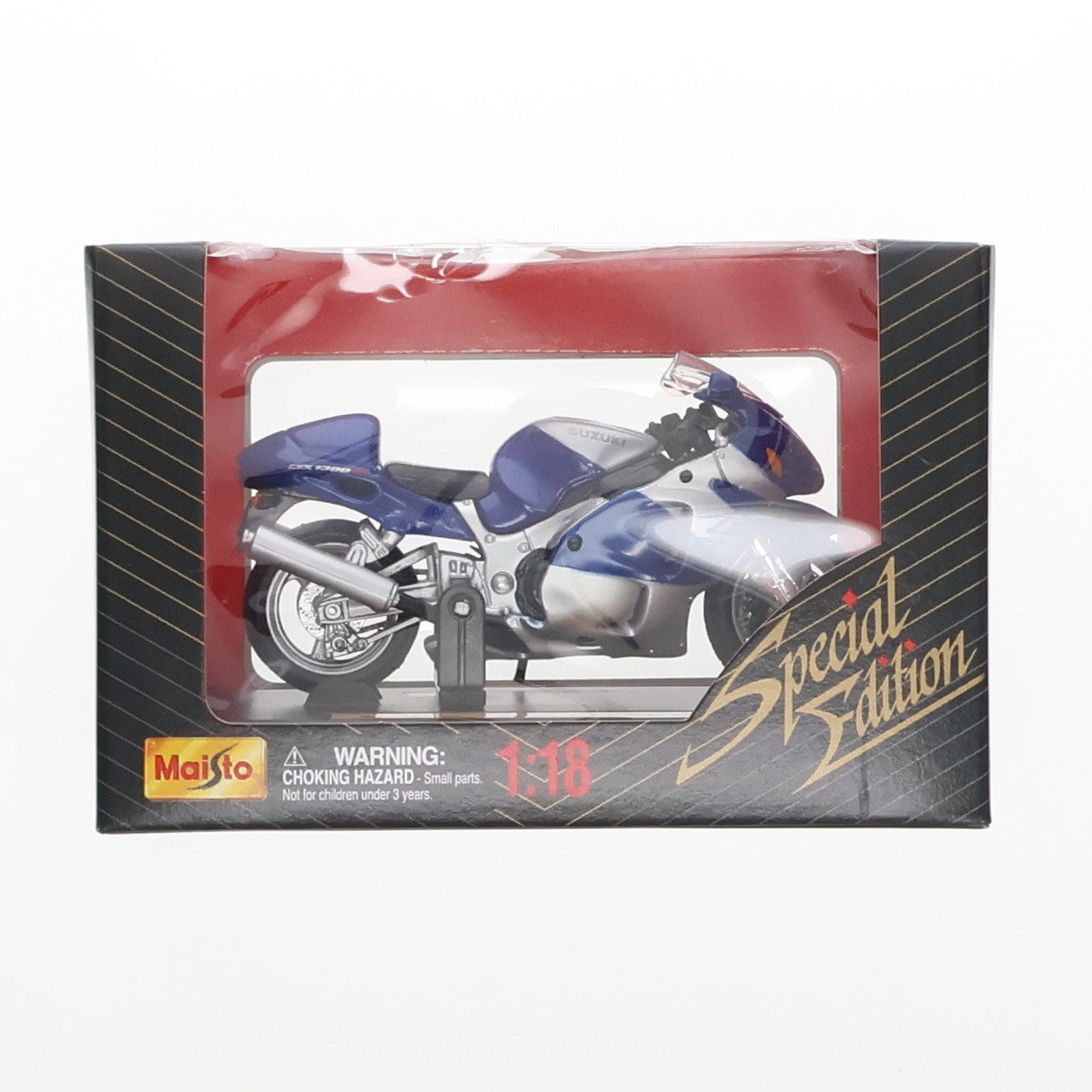 【中古即納】[MDL] 1/18 SUZUKI GSX 1300R(ブラック×シルバー) スペシャルエディション 完成品 ミニカー(39347) Maisto(マイスト)(19991231)