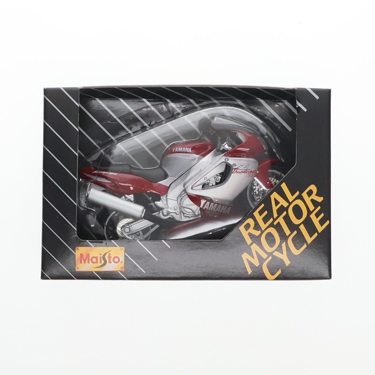 【中古即納】[MDL] リアルモーターサイクル 1/18 YZF1000R サンダーエース(レッド×シルバー) 完成品 ミニカー Maisto(マイスト)(19991231)