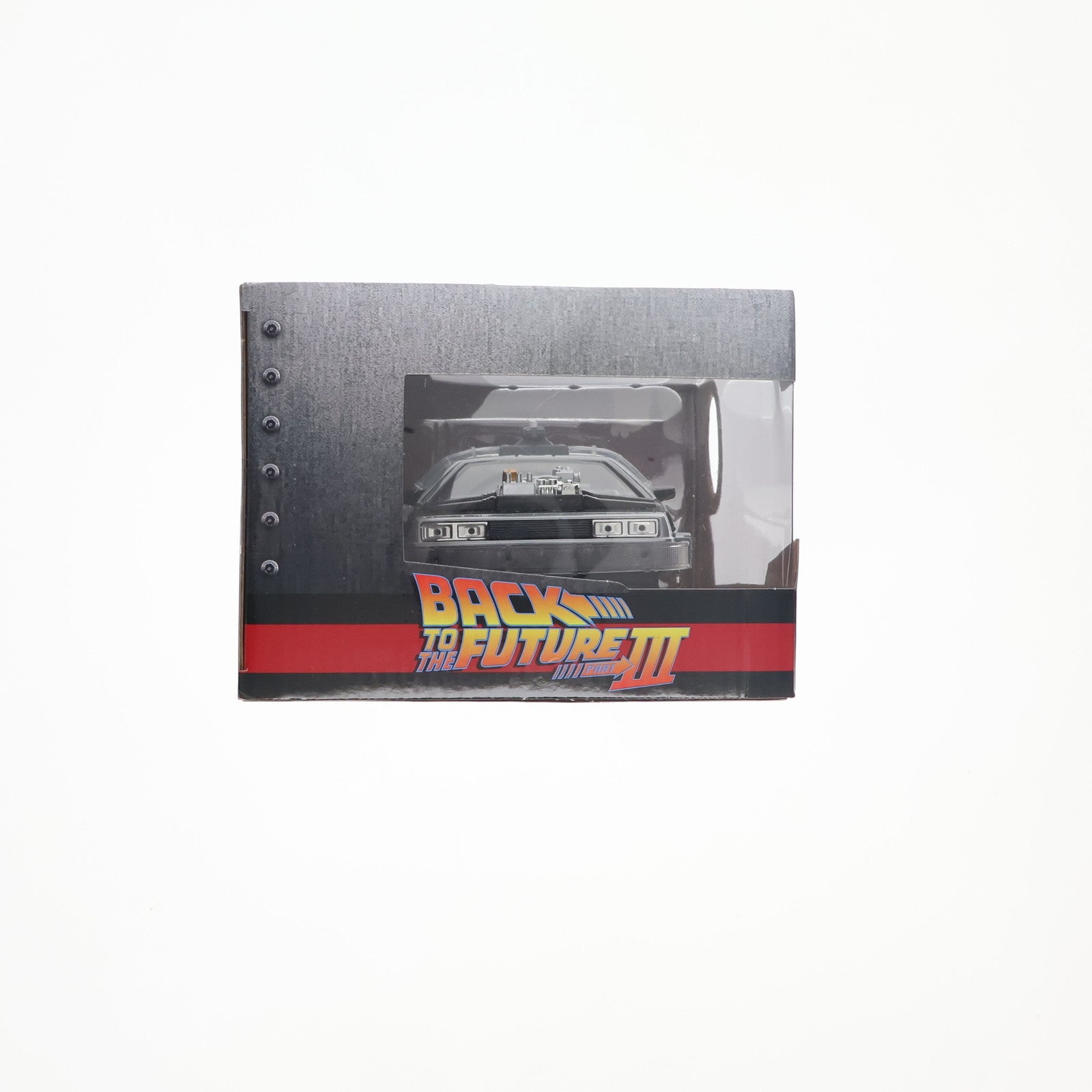 【中古即納】[MDL] 1/24 タイムマシーン(デロリアン) レールホイール 点灯ギミック付 バック・トゥ・ザ・フューチャー PART3 完成品 ミニカー(JADA34996) Jada Toys(ジャダトイズ)(20240301)
