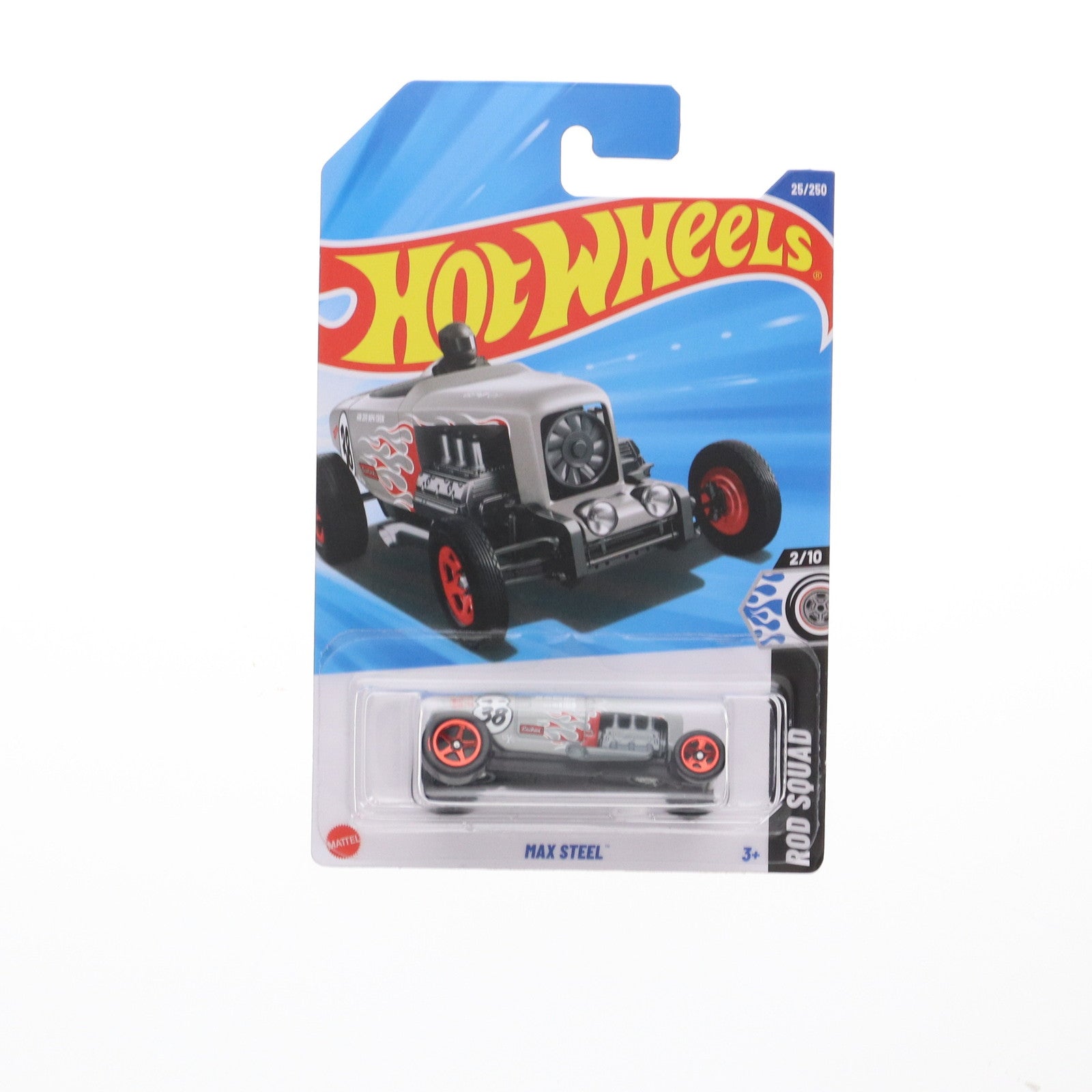 【中古即納】[MDL] Hot Wheels(ホットウィール) ROD SQUAD 1/64 MAX STEEL #38(グレー×レッド) 完成品 ミニカー(HYX53) マテル(20210131)