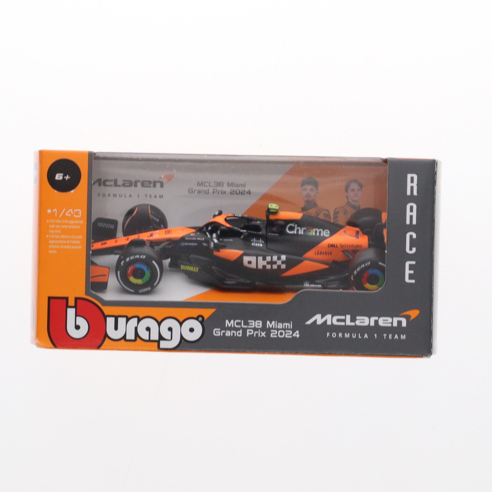 【中古即納】[MDL] 1/43 マクラーレン F1 チーム MCL38(2024) No.81 O.ピアストリ(ウィンドウボックス) 完成品 ミニカー(BUR38214P) BBURAGO(ブラゴ)(20250423)
