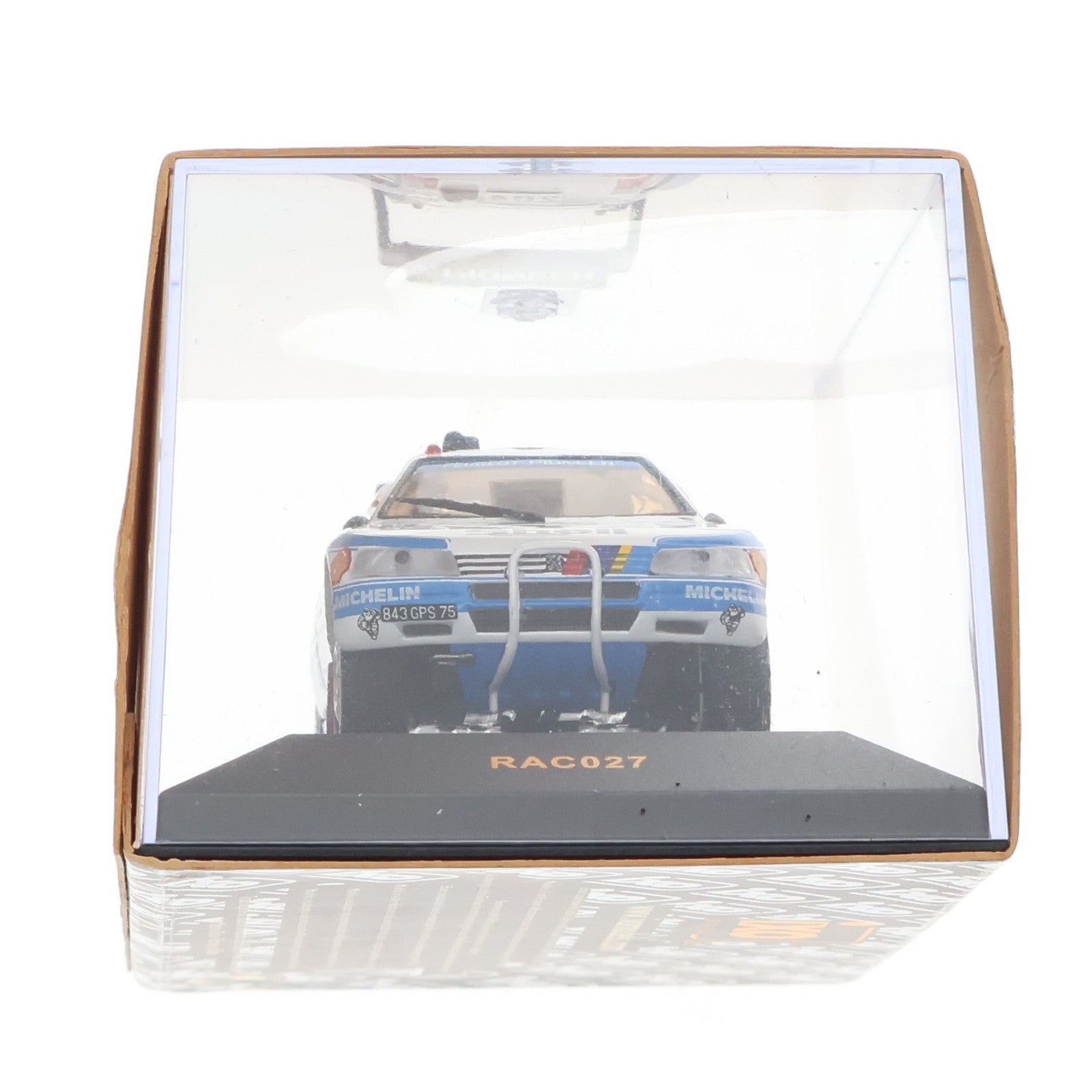 【中古即納】[MDL] 1/43 PEUGEOT 405 T16 #204 WINNER DAKAR 89 A. Vatanen - B. Berglund(ホワイト×ライトブルー) 完成品 ミニカー(RAC027) IXO Models(イクソモデルス)(20040720)