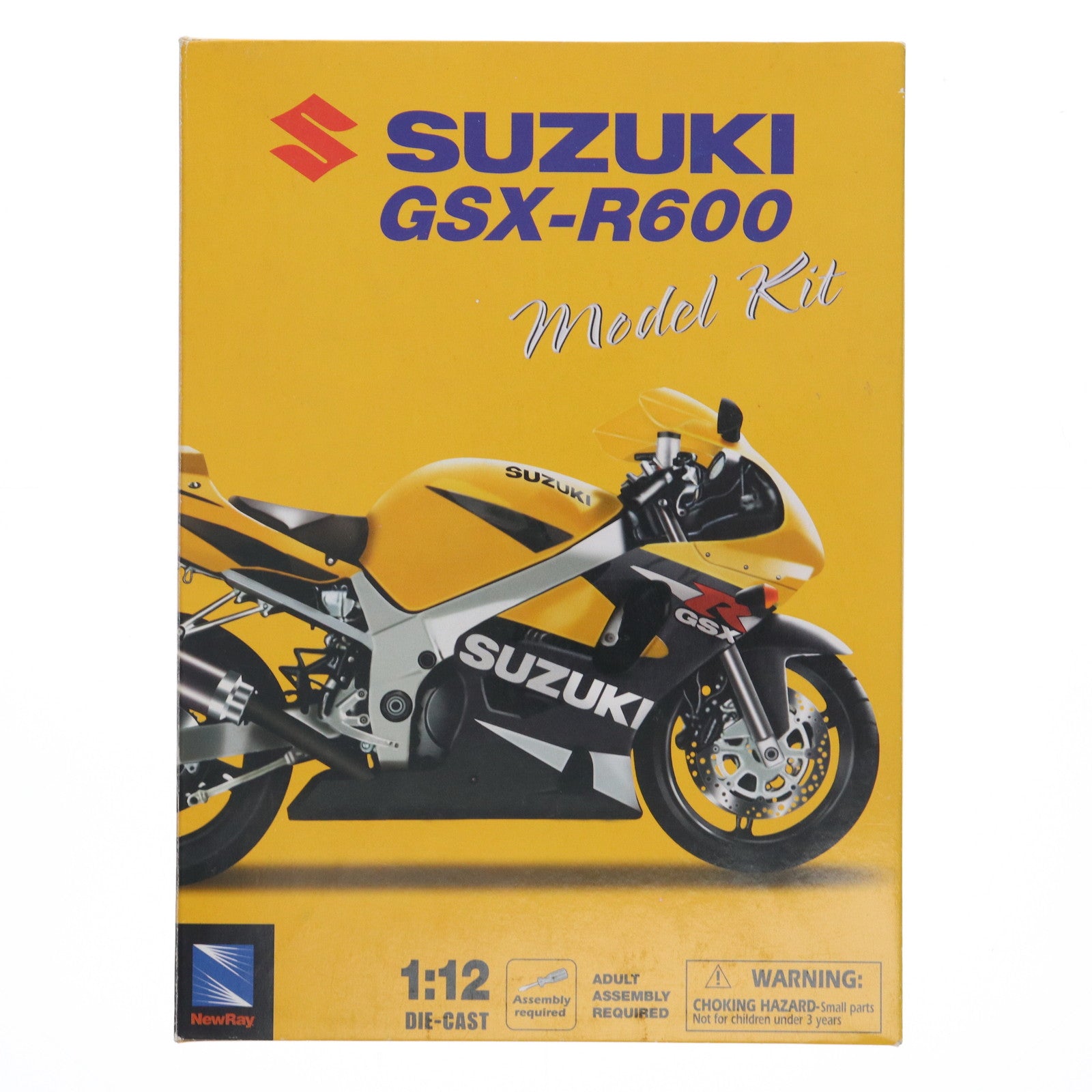 【中古即納】[MDL] SUZUKI GSX-R600(イエロー×ブラック) 1/12 半完成品 組み立てモデルキット ミニカー NewRay(ニューレイ)(20220328)
