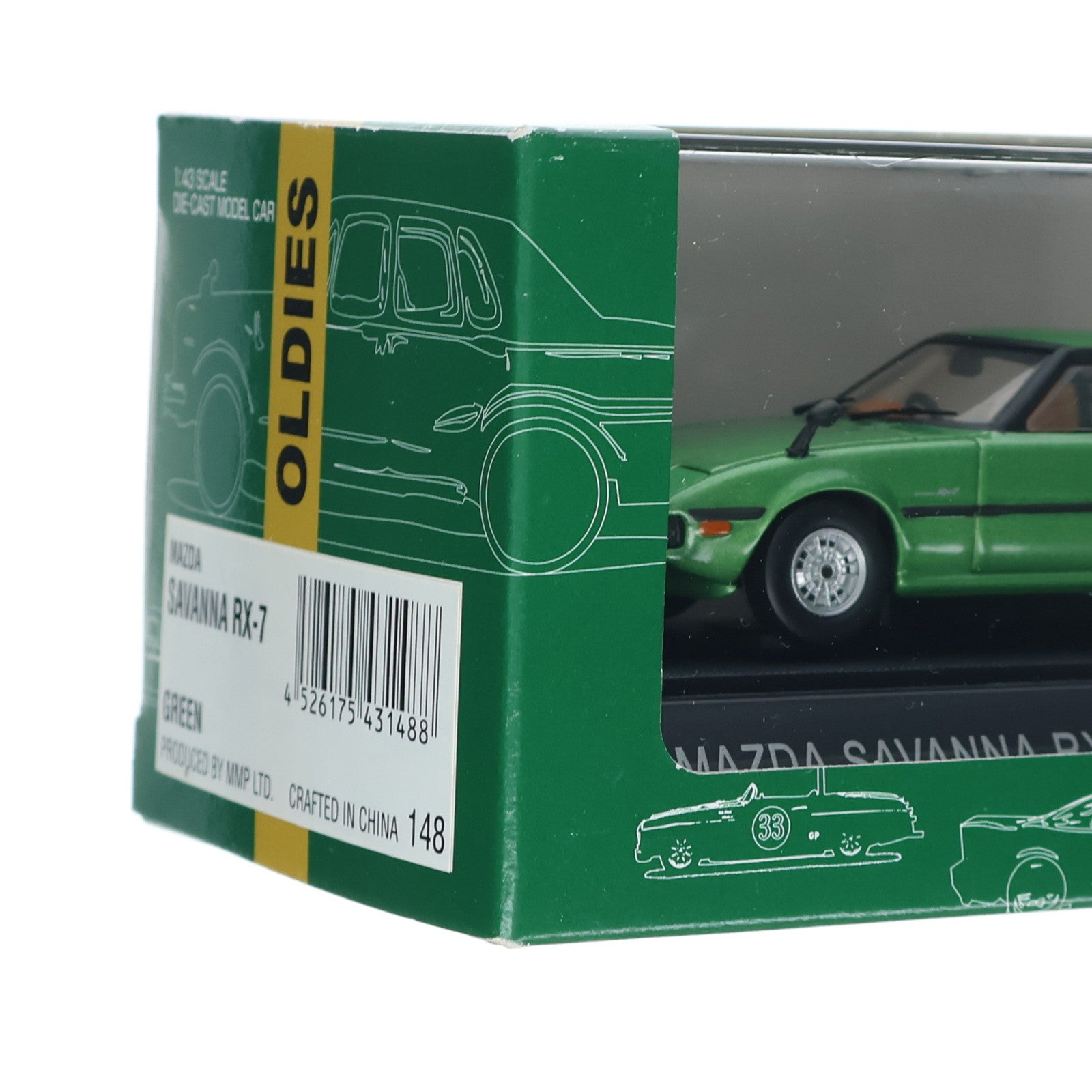 【中古即納】[MDL] 1/43 MAZDA SAVANNA(マツダ サバンナ) RX-7 1978(グリーン) Oldies 完成品 ミニカー(43148) EBBRO(エブロ)(20020402)