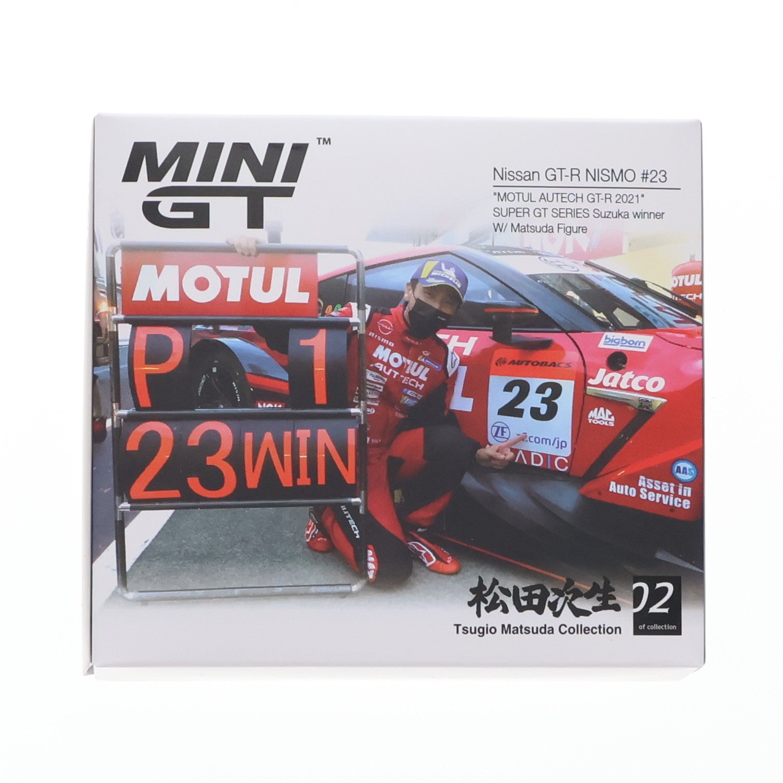 【中古即納】[MDL] ミニGTシリーズ 1/64 Nissan GT-R Nismo GT500 NISMO SUPER GTシリーズ 2021 R3.Suzuka 優勝車 #23 』MOTUL AUTECH GT-R』 松田次生コレクション w/ 松田次生氏フィギュア(左ハンドル) 完成品 ミニカー(MGT00875-L) TSM(20250627)