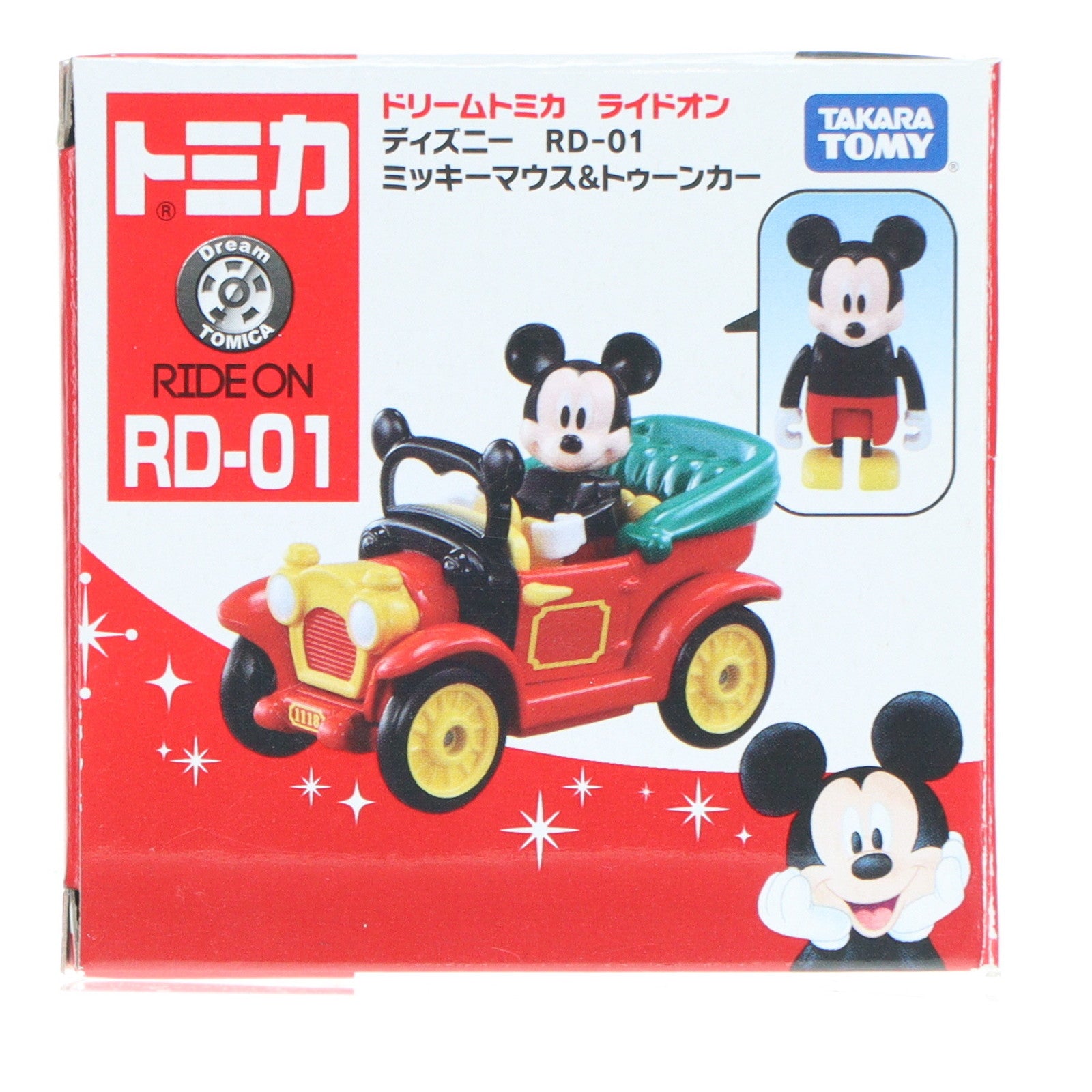 【中古即納】[MDL] ドリームトミカ ライドオン ディズニー RD-01 ミッキーマウス&トゥーンカー(レッド×グリーン×イエロー) 完成品 ミニカー タカラトミー(20211218)