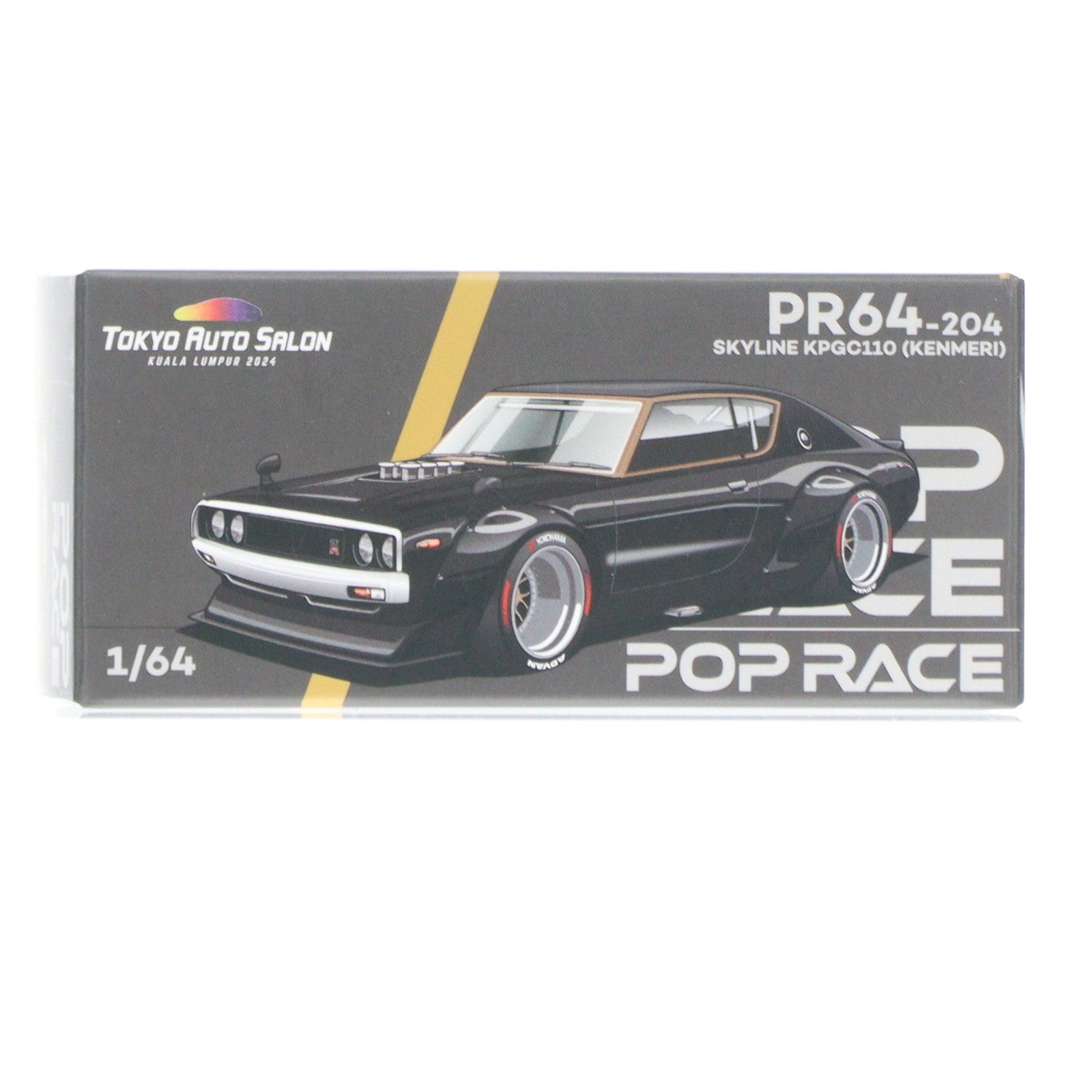 【中古即納】[MDL] 1/64 NISSAN SKYLINE(ニッサン スカイライン) KPGC110 (KENMERI) DARK CHROME TASKL 完成品 ミニカー(PR640204) 東京オートサロン クアラルンプール 2024会場限定 POP RACE(ポップレース)(20241108)