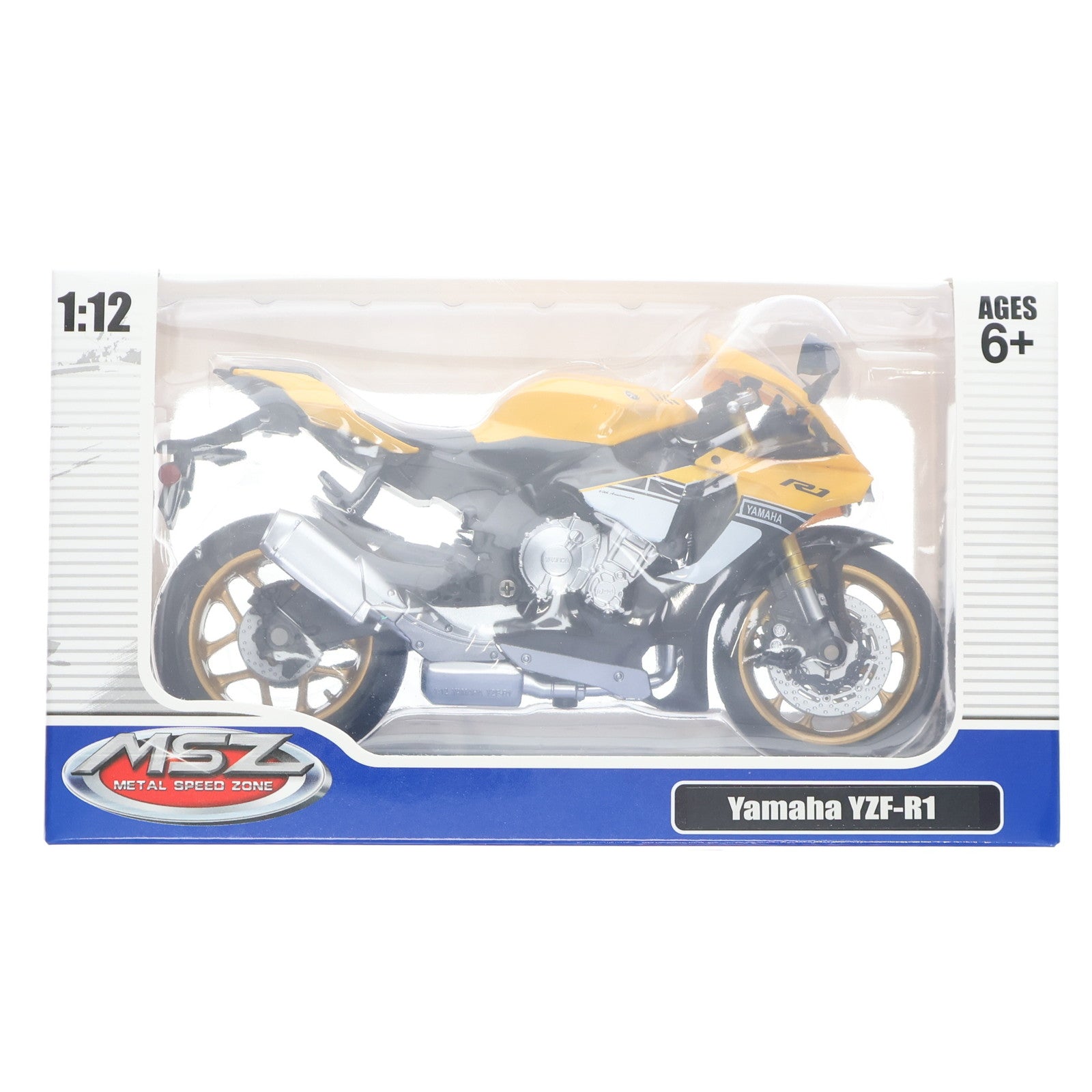 【中古即納】[MDL] METAL SPEED ZONE 1/12 Yamaha YZF-R1(イエロー×ブラック) 完成品 ミニカー プライズ(AEDB115) ピーナッツクラブ(19991231)