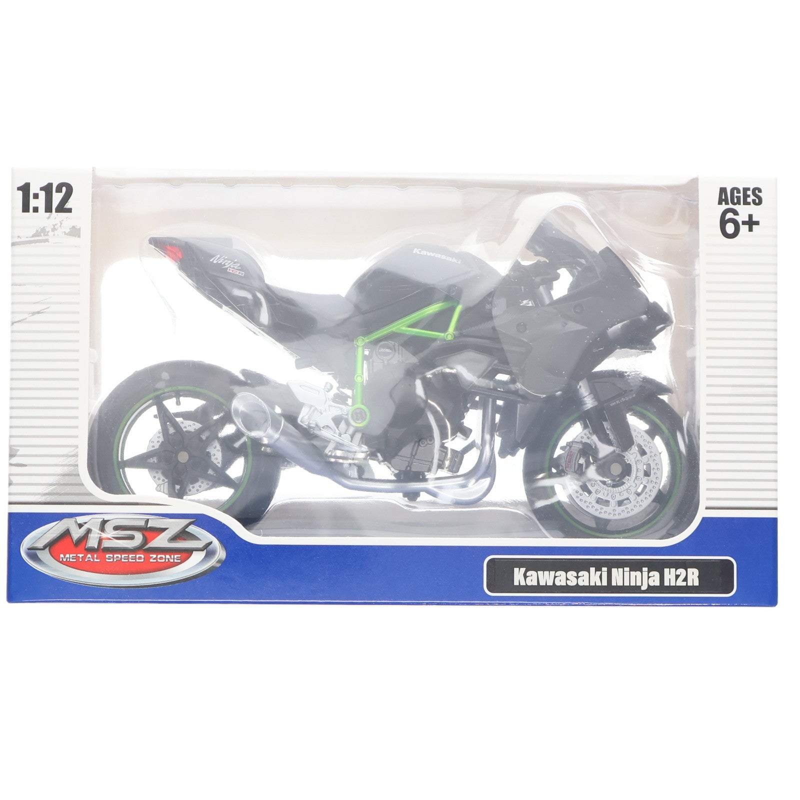 【中古即納】[MDL] METAL SPEED ZONE 1/12 Kawasaki Ninja H2R(ブラック×グリーン) 完成品 ミニカー プライズ(AEDB124) ピーナッツクラブ(19991231)