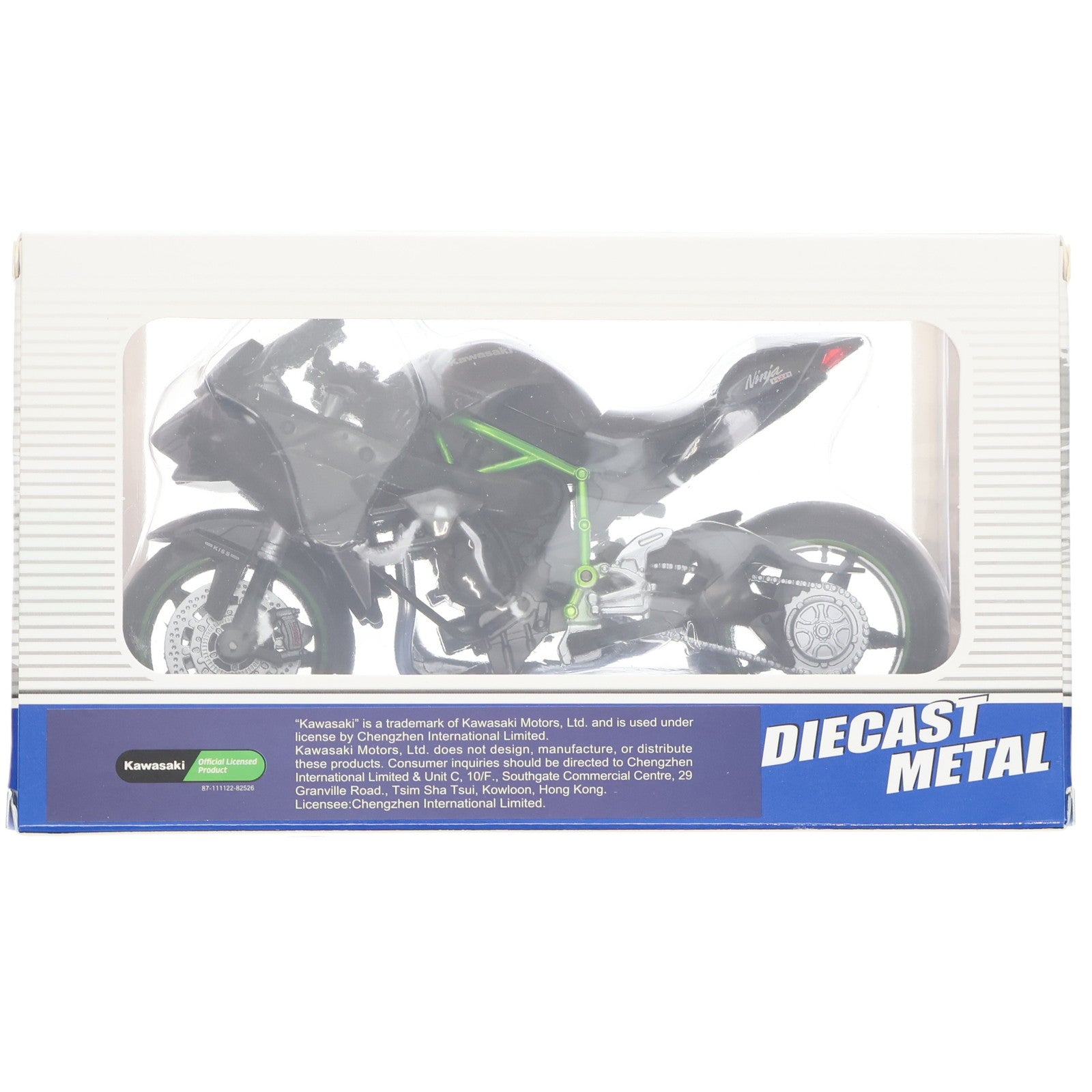 【中古即納】[MDL] METAL SPEED ZONE 1/12 Kawasaki Ninja H2R(ブラック×グリーン) 完成品 ミニカー プライズ(AEDB124) ピーナッツクラブ(19991231)