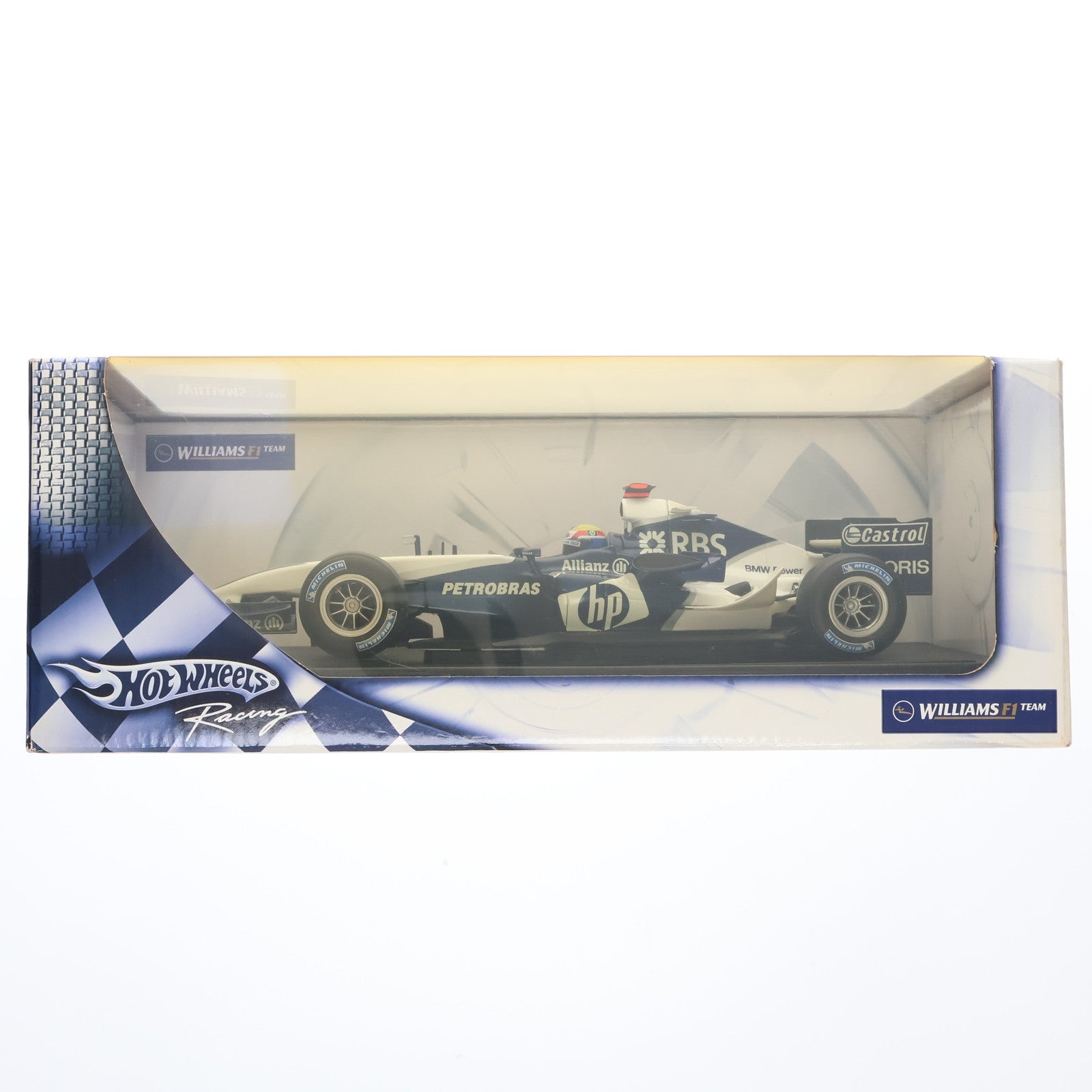 【中古即納】[MDL] Hot Wheels(ホットウィール) Racing 1/18 Williams(ウィリアムズ) BMW FW27 RBS #7(ホワイト×ブルー) 完成品 ミニカー(G9725) マテル(20050930)