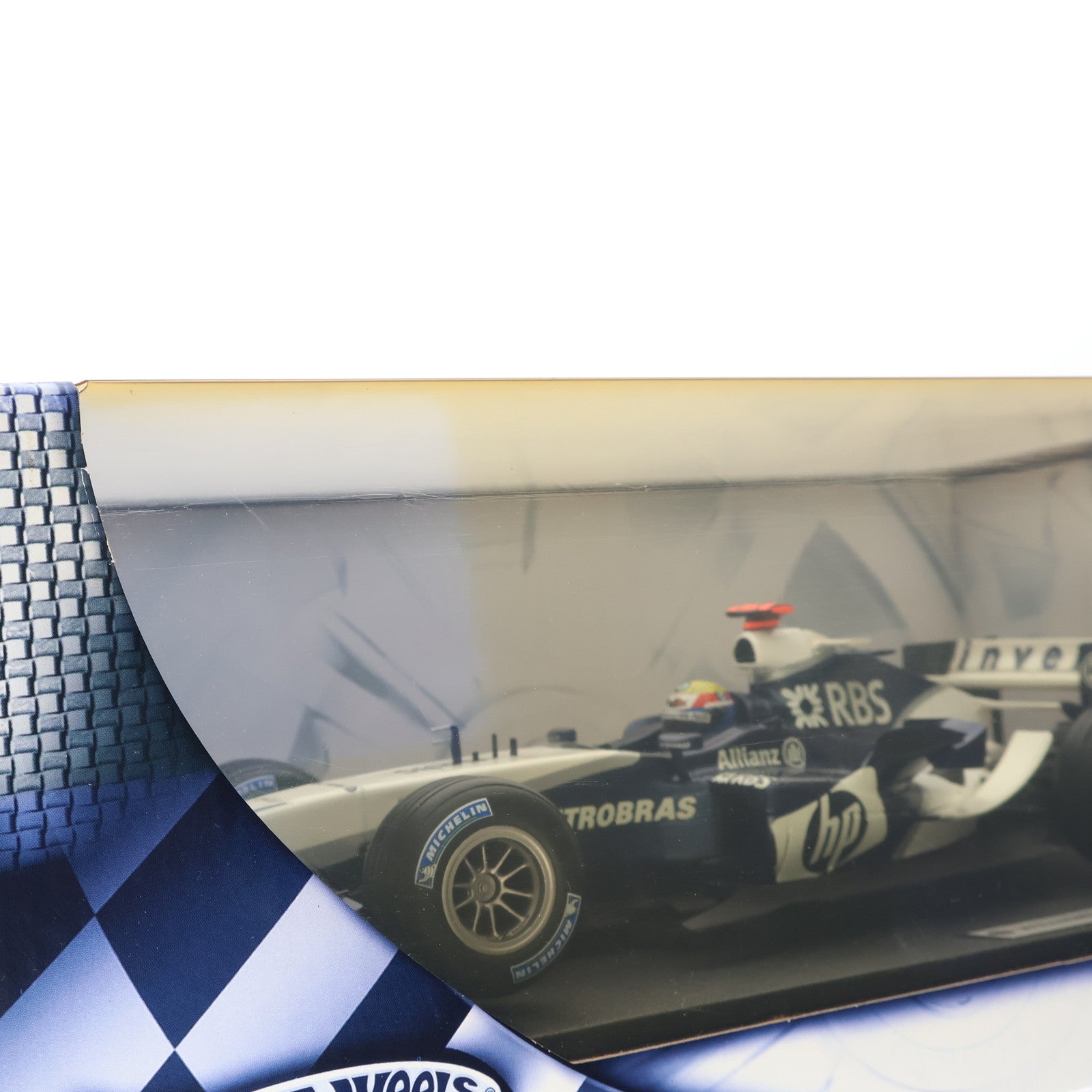 【中古即納】[MDL] Hot Wheels(ホットウィール) Racing 1/18 Williams(ウィリアムズ) BMW FW27 RBS #7(ホワイト×ブルー) 完成品 ミニカー(G9725) マテル(20050930)