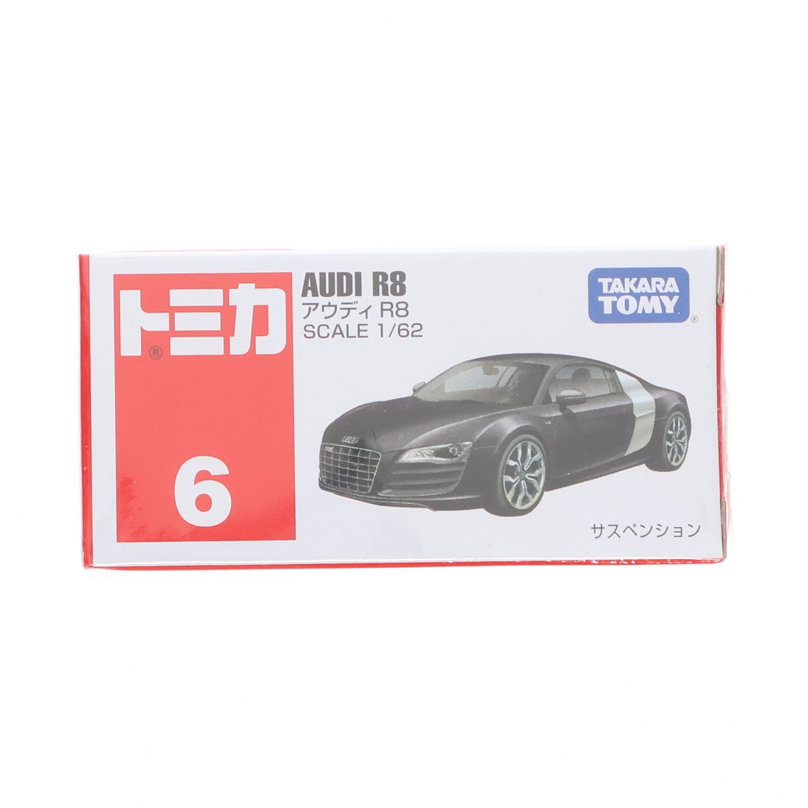 【中古即納】[MDL] トミカ No.6 1/62 アウディ R8(ブラック/赤箱) 完成品 ミニカー タカラトミー(20130720)